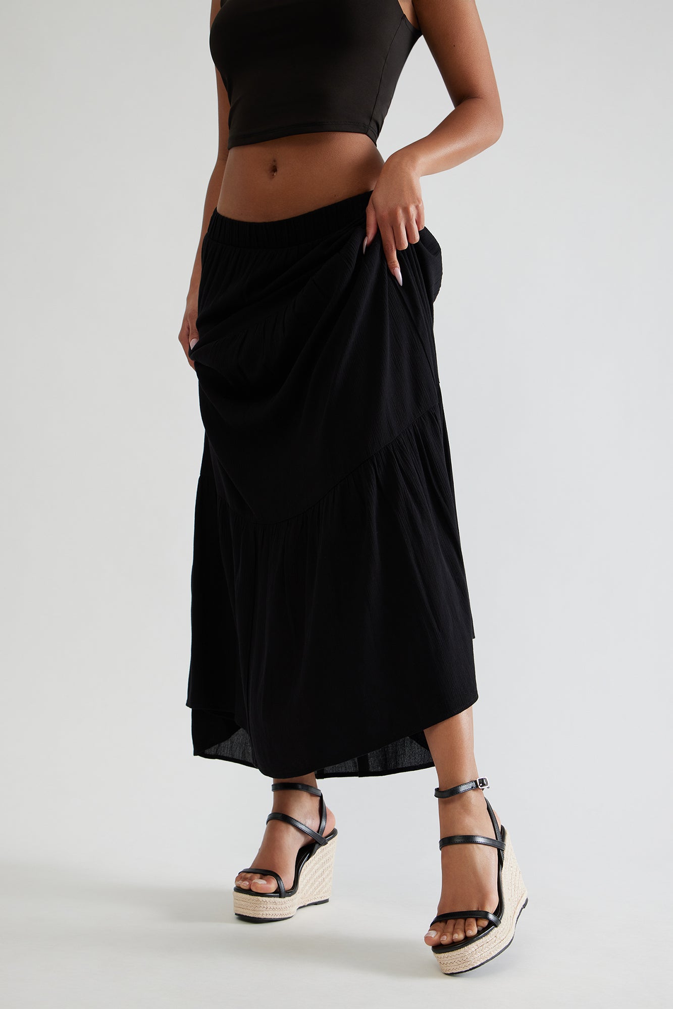 Sophina Jute Platform Wedges - Black - Image 3