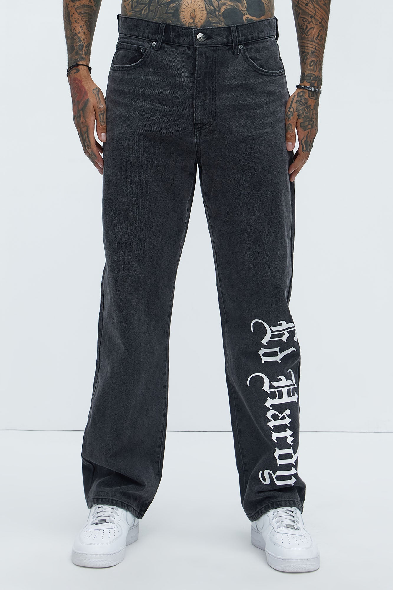 Ed Hardy Relaxed Panther Wings Jeans - Black - Image 3