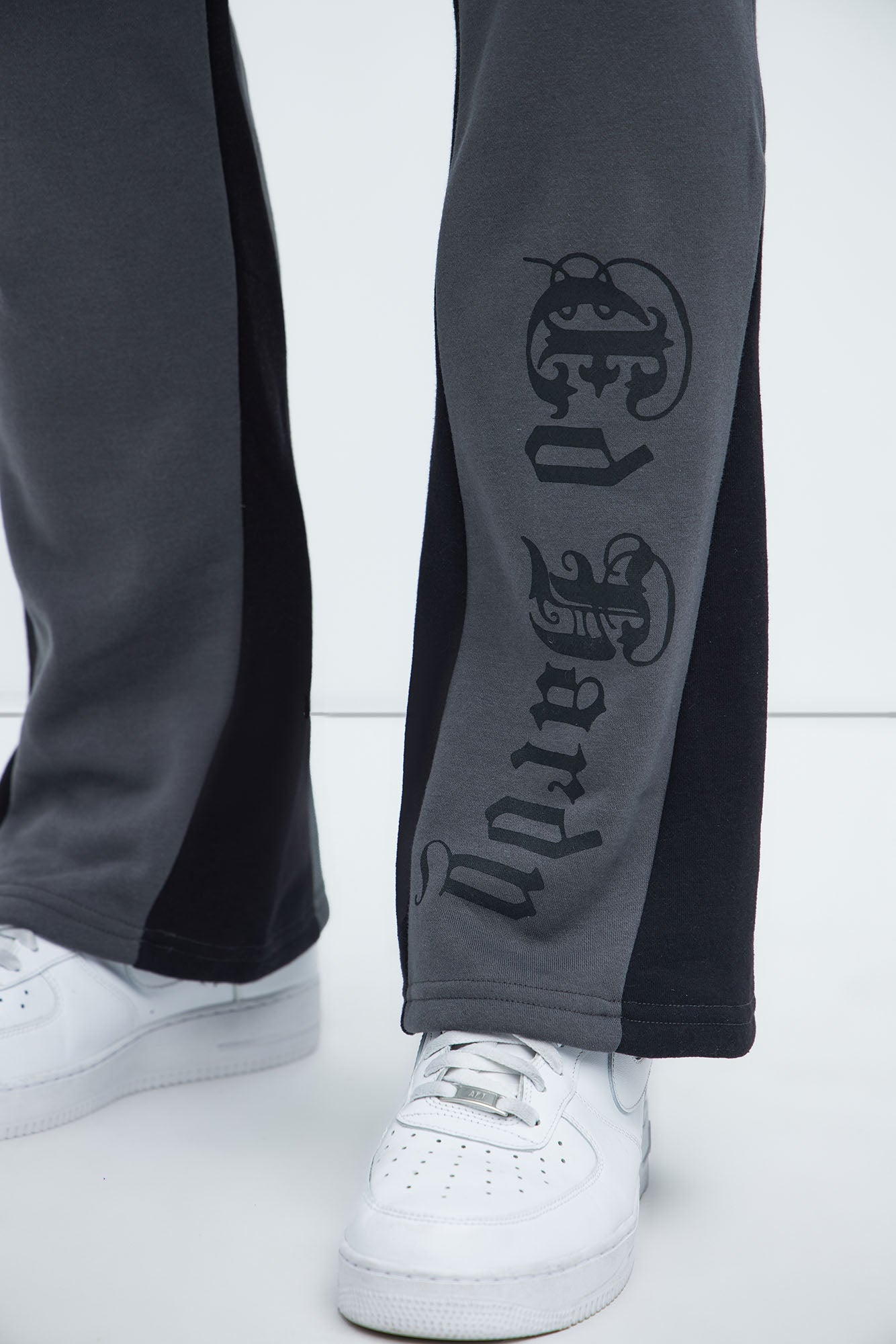 Ed Hardy Dragon Flamed Stacked Sweatpants - Charcoal - Image 5