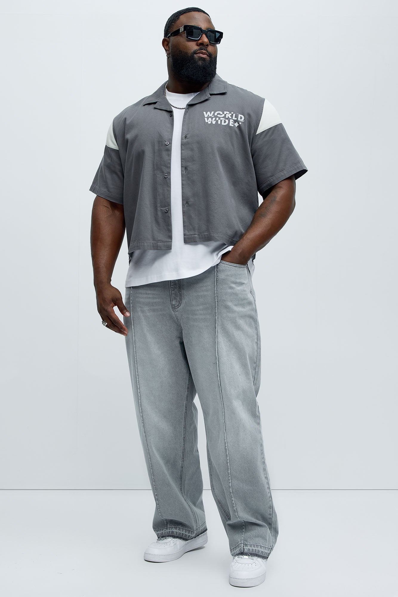 Patras Pleat Baggy Jeans - Grey - Image 7