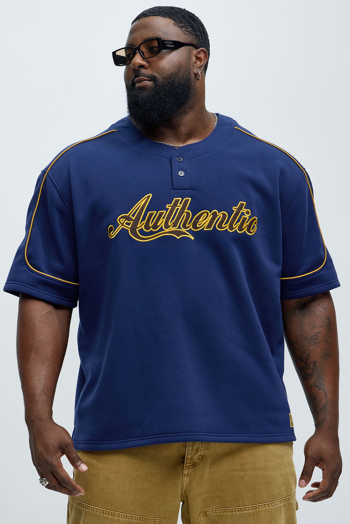 Authentic Short Sleeve Henley - Navy - Image 6