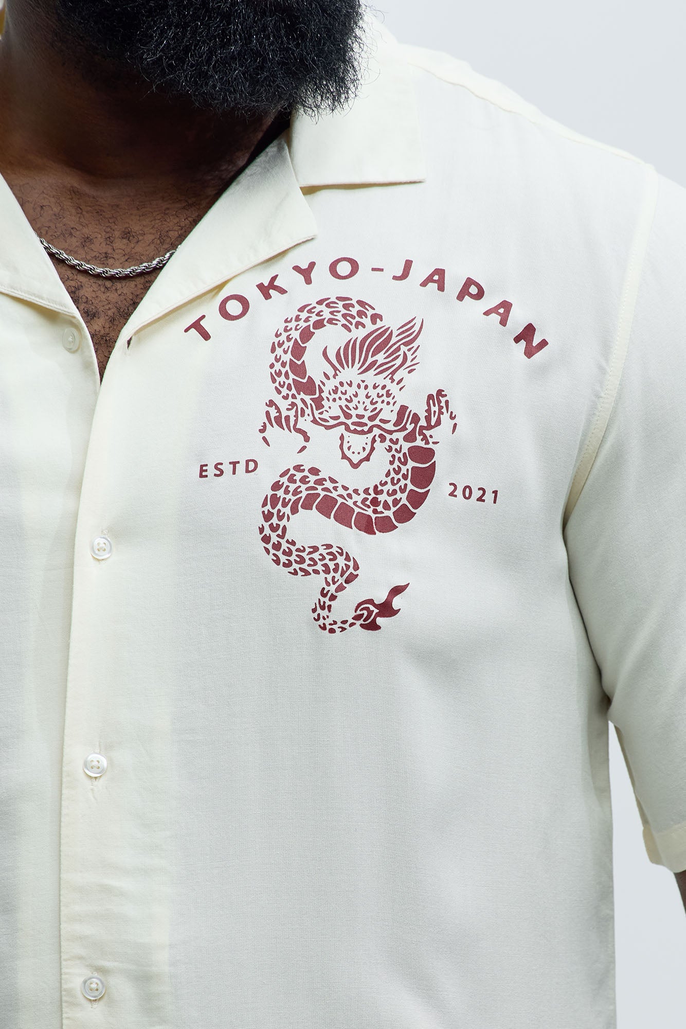 Tokyo-Japan Embroidered Shirt - Red/White - Image 7