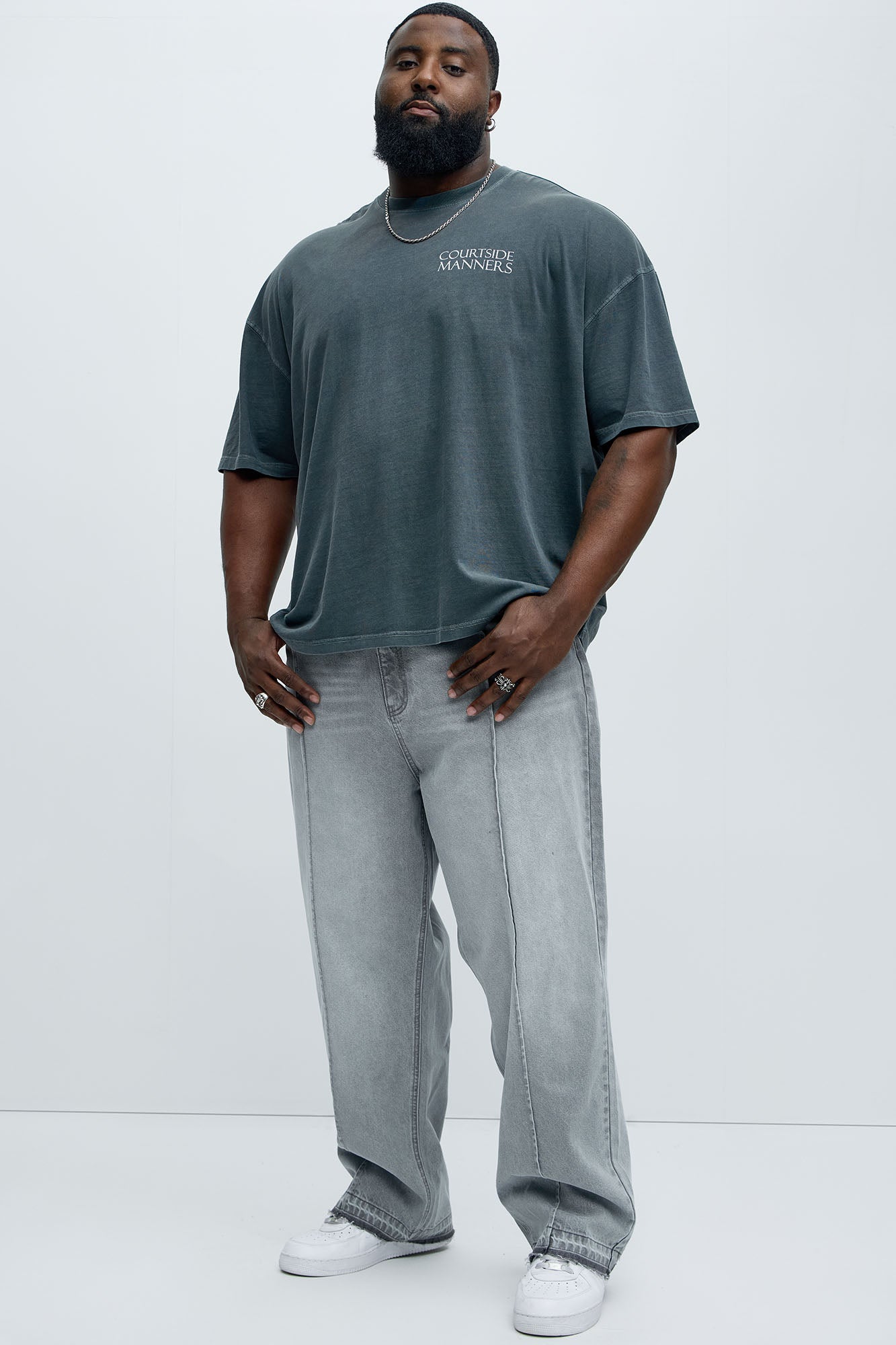 Courtside Manners Oversized Short Sleeve Tee - Grey - Image 8