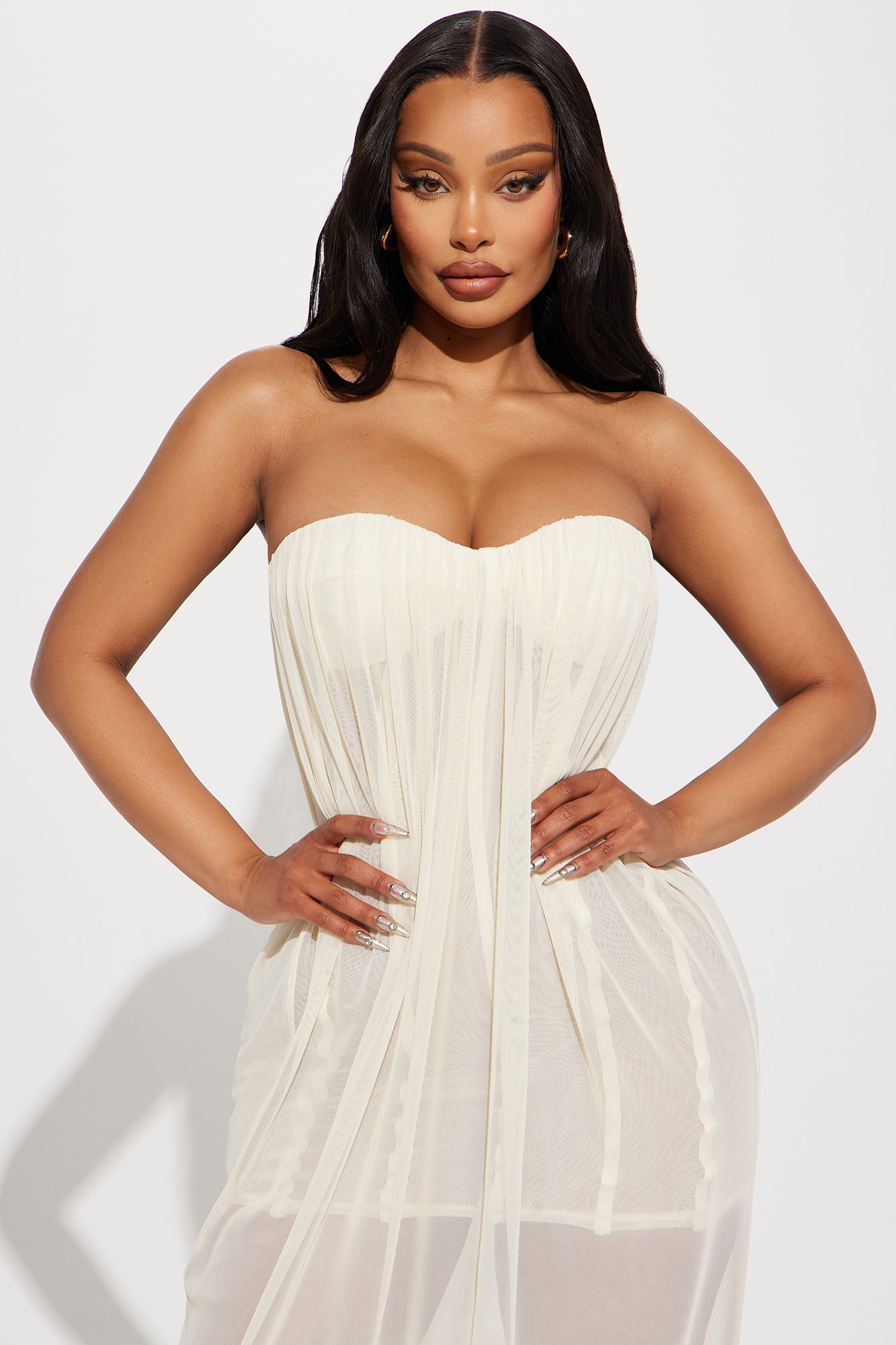 Take Notes Mesh Maxi Dress - Ivory - Image 6