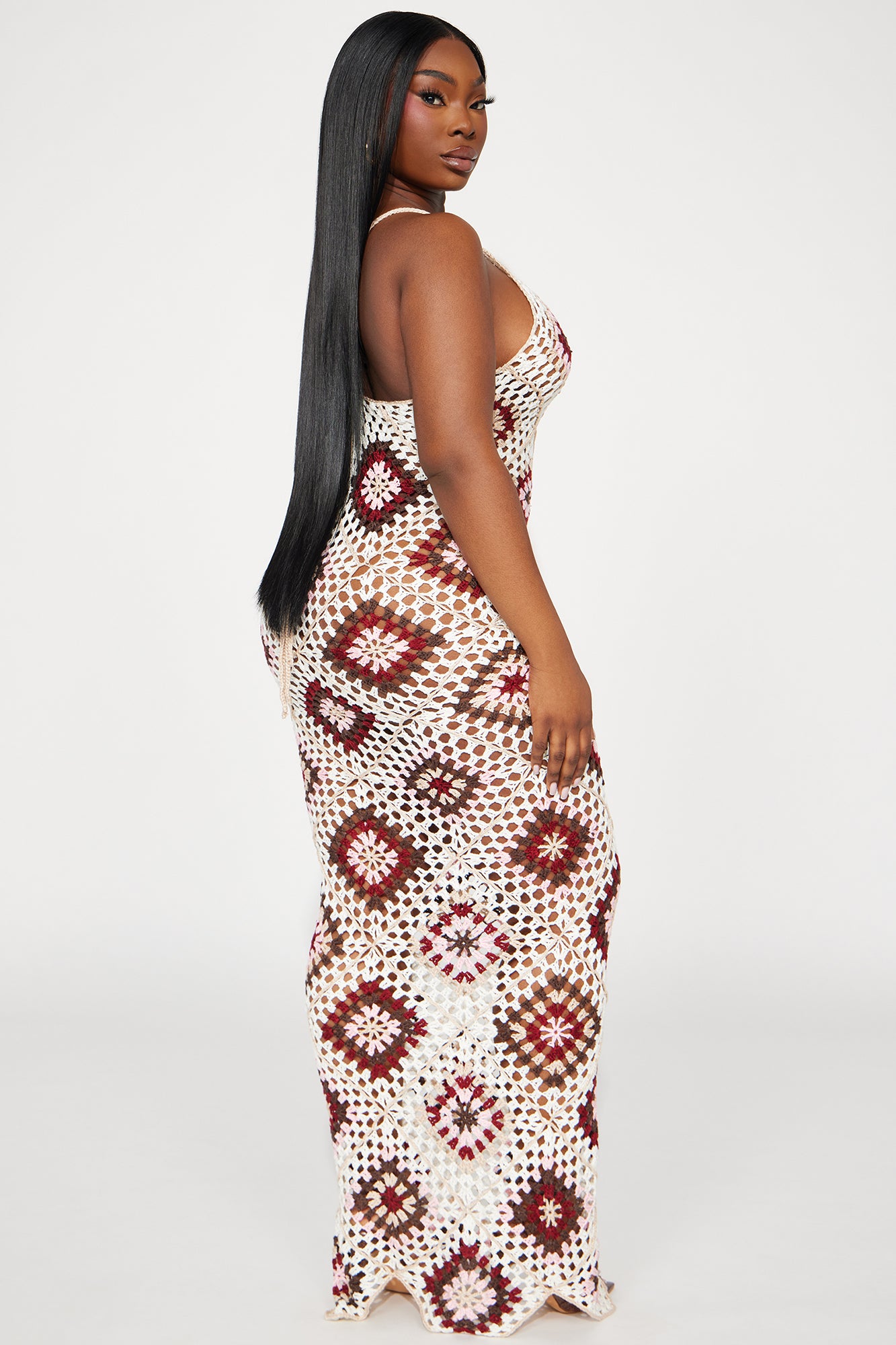 Amalfi Coast Crochet Maxi Dress - Cream/combo - Image 8