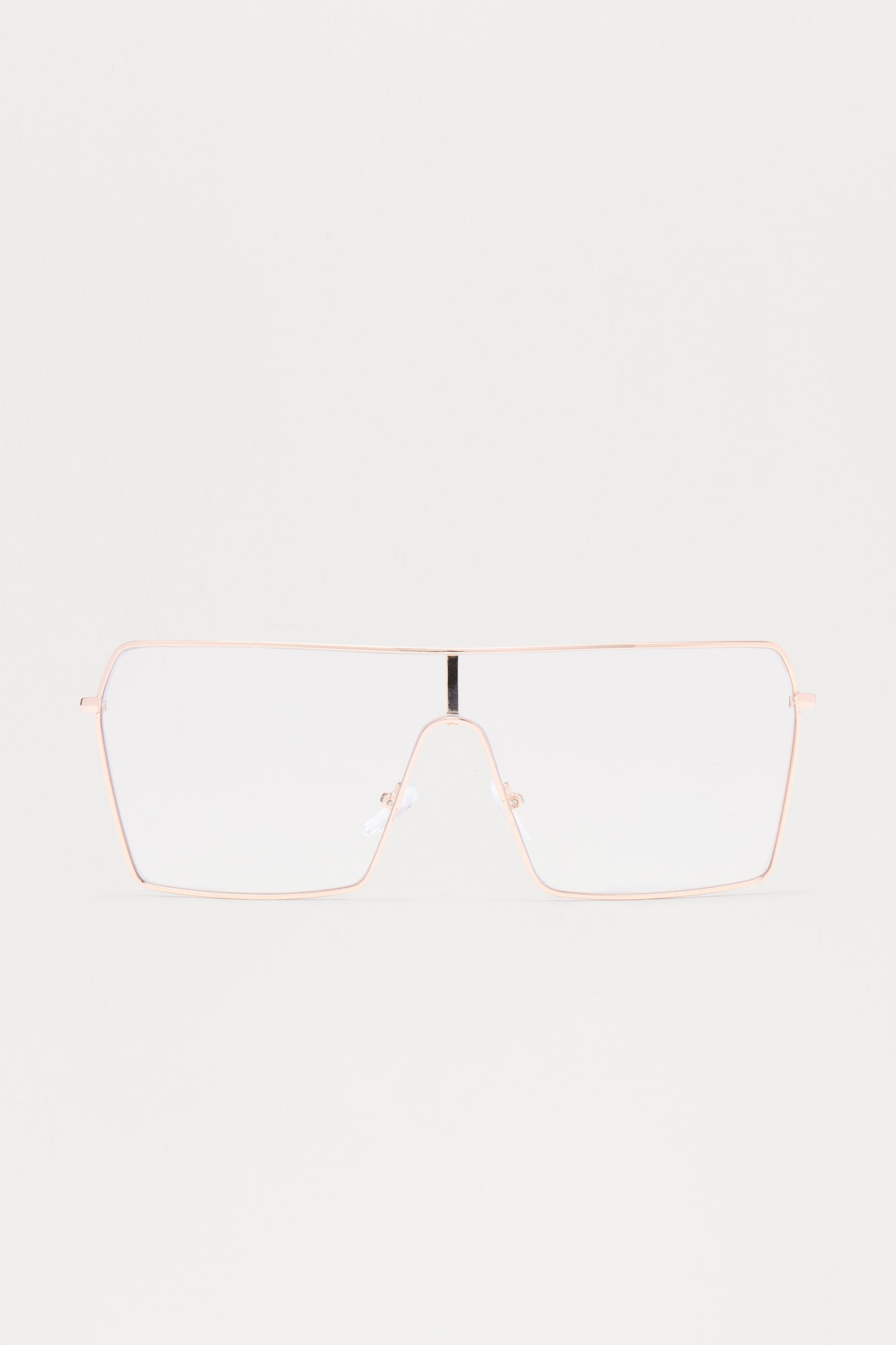 Crystal Vision Clear Lens Shield Glasses - Gold - Image 3