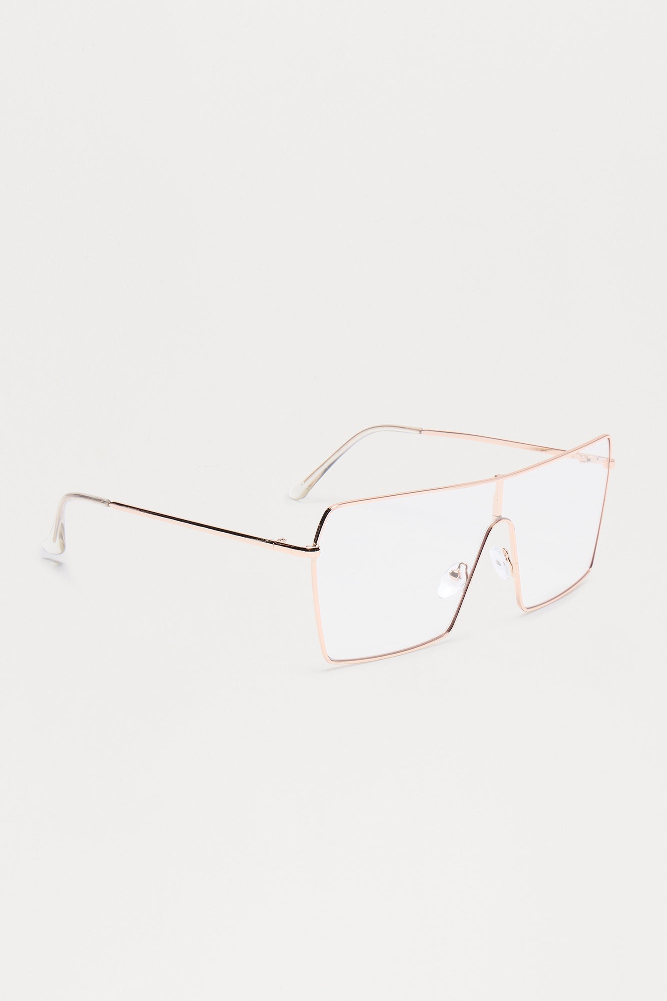 Crystal Vision Clear Lens Shield Glasses - Gold - Image 4