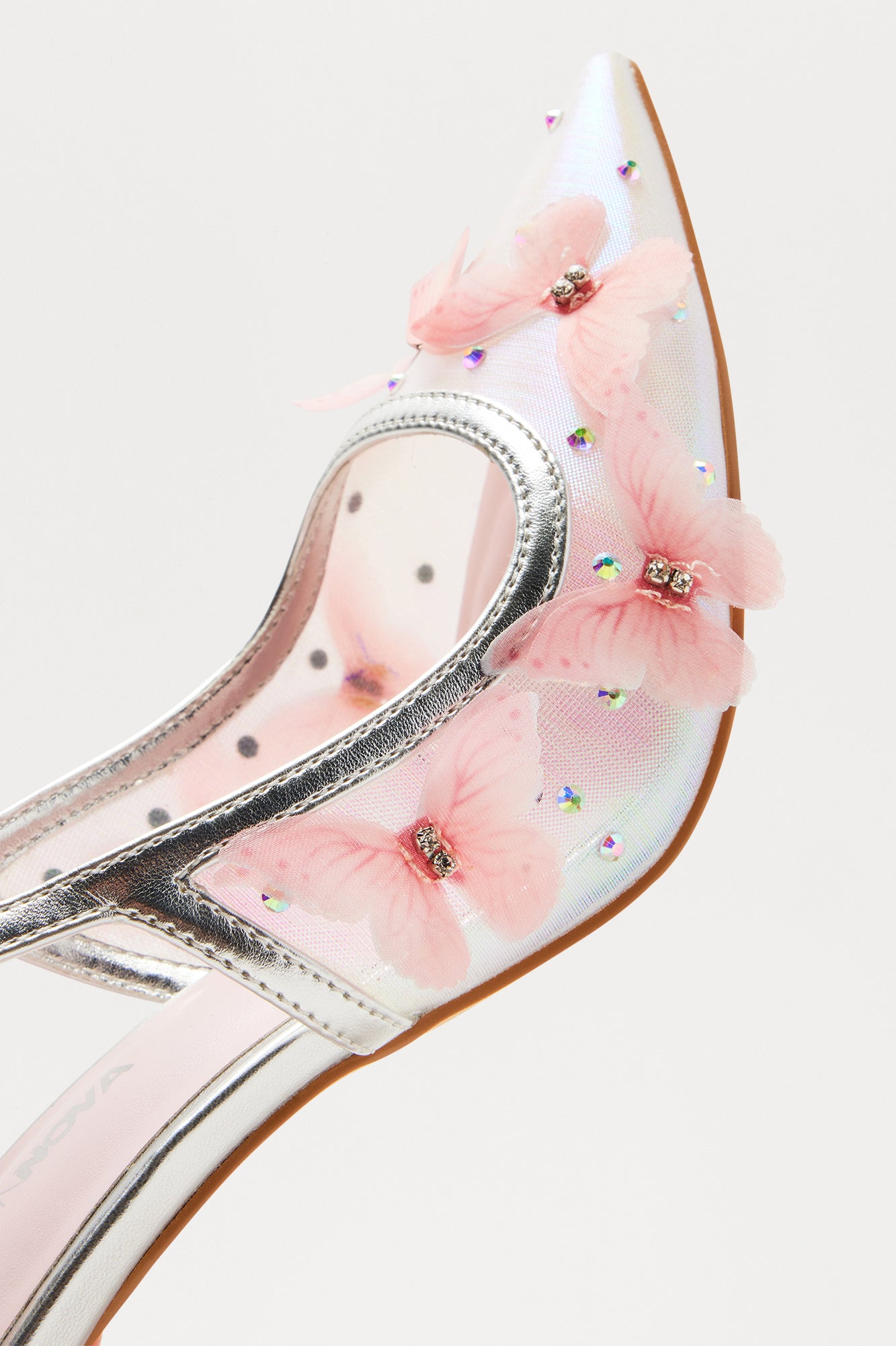Aries Rhinestone Butterfly Pumps - Pink - Image 3