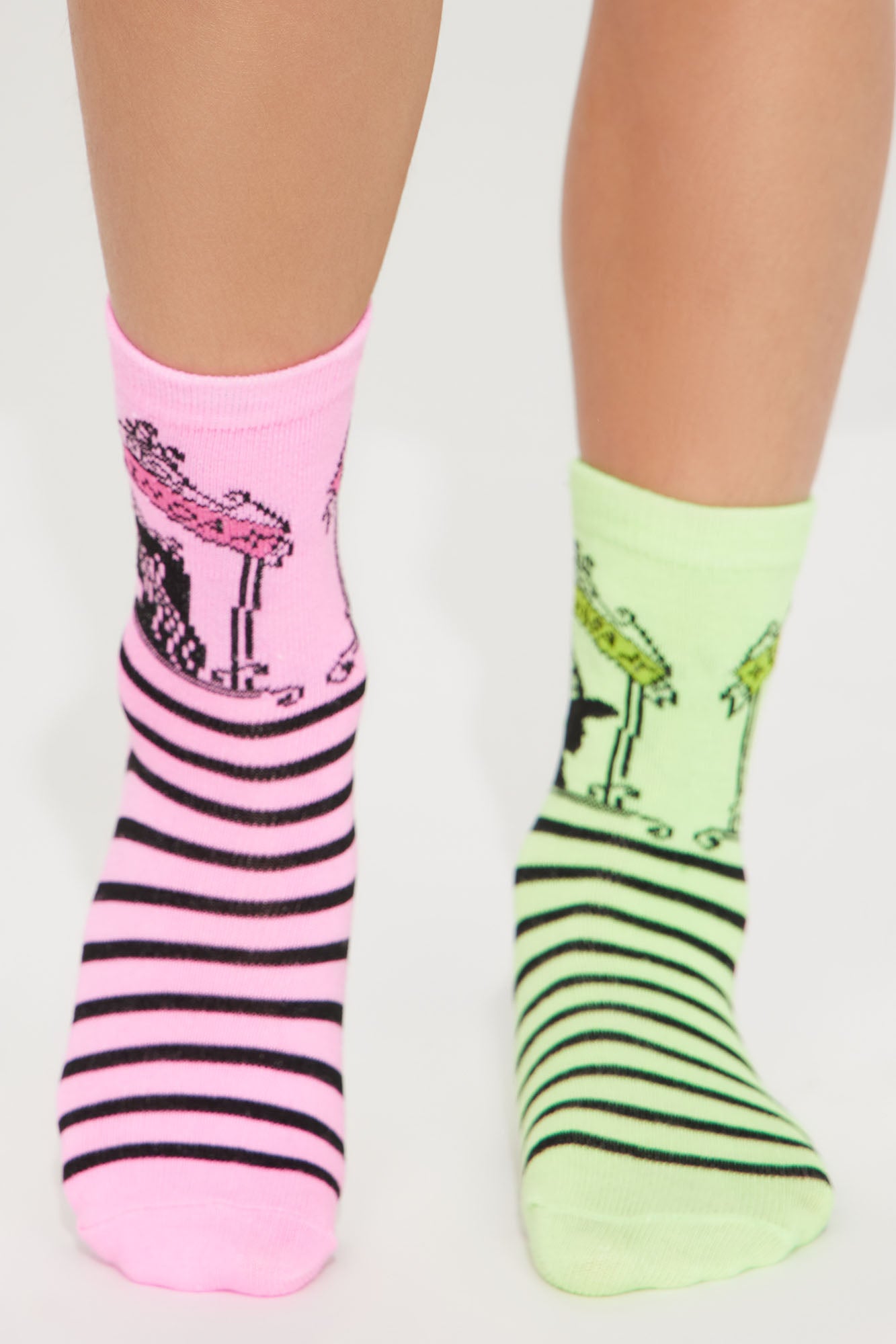 Mini Wicked Unlikely Friendship 5 Pack Crew Socks - Pink/combo - Image 3