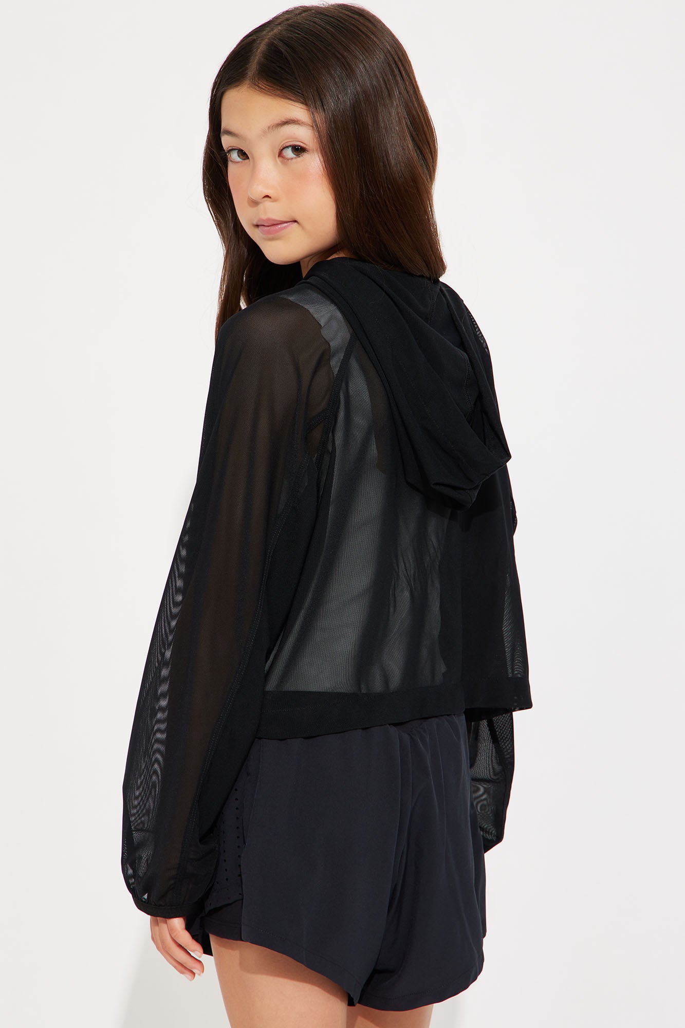 Mini Net Worth Sheer Active Jacket - Black - Image 3