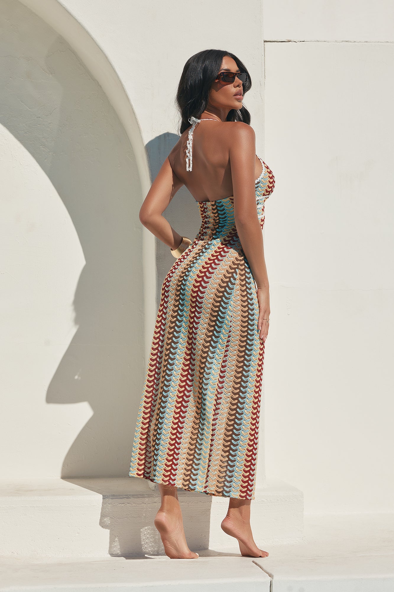 Gianna Crochet Cover Up Maxi Dress - Blue/combo - Image 3