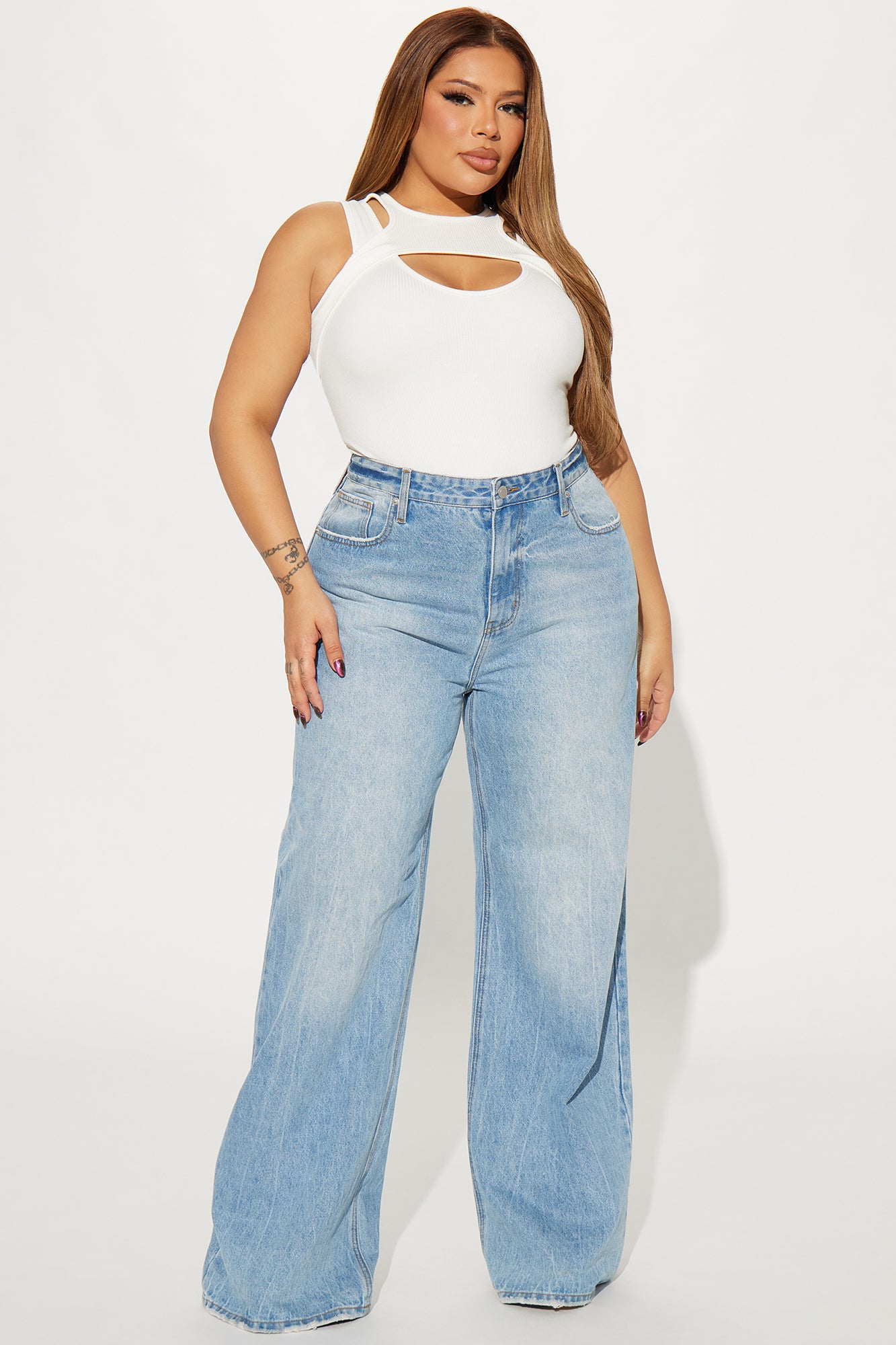 Back In The Game Baggy Jeans - Medium Wash - Image 4