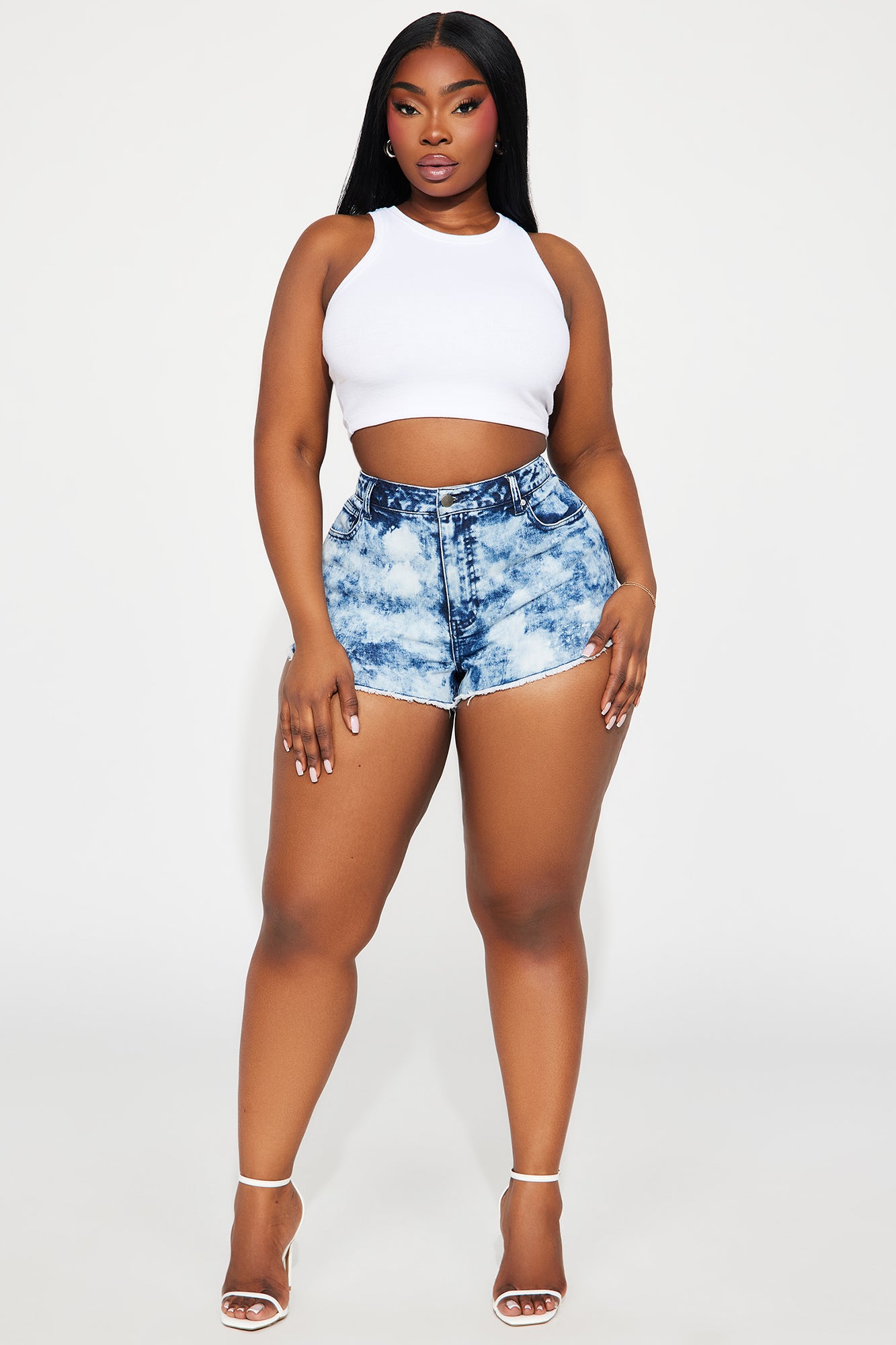 When I'm With You Stretch Denim Shorts - Light Wash - Image 5
