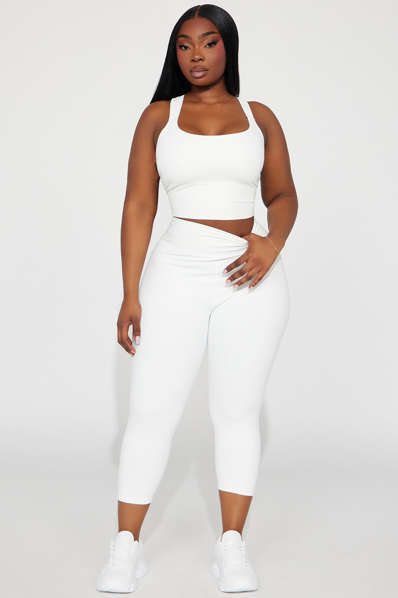 Flexibility Super Soft Capri Active Legging - White - Image 4
