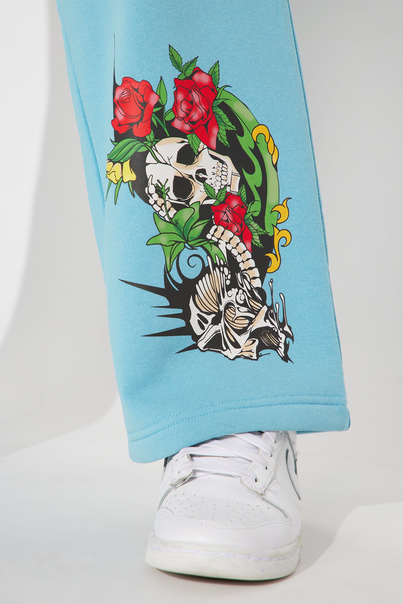 Von Dutch Skull Oasis Wide Leg Pant - Blue/combo - Image 3