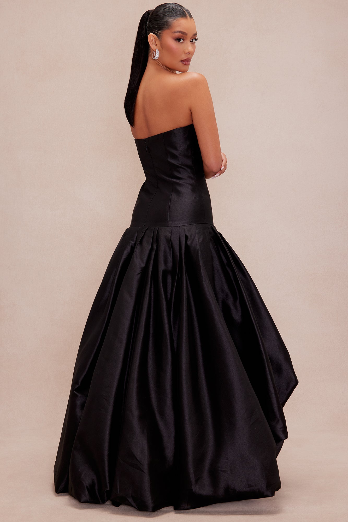 Talia Taffeta Gown - Black - Image 4