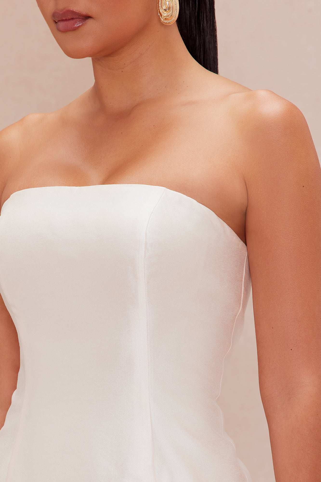 Talia Taffeta Gown - Cream - Image 3