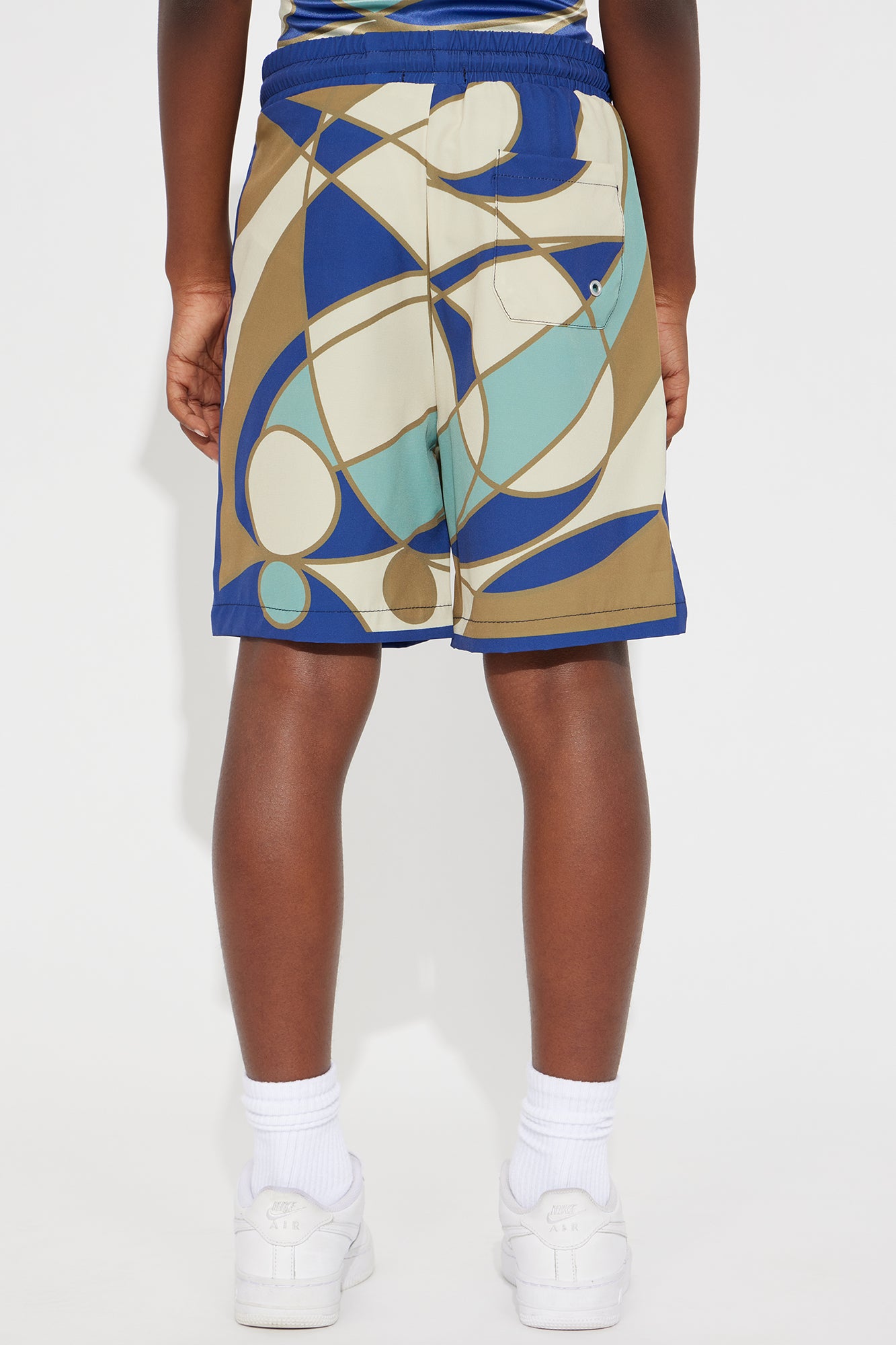 Mini Geometric Paneled Swim Trunk - Multi Color - Image 3