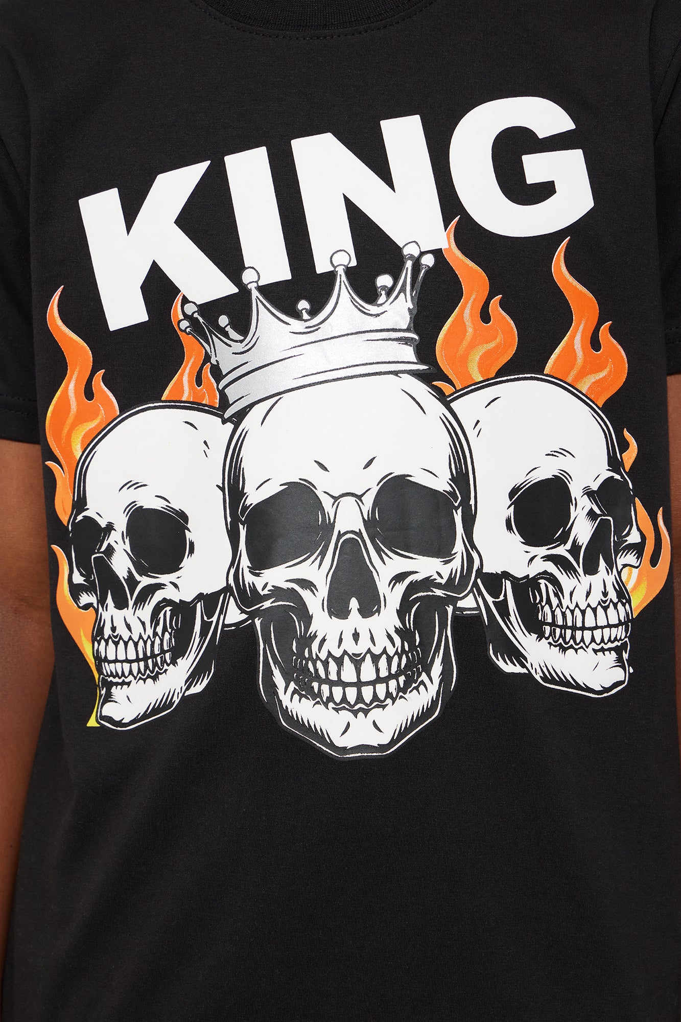 Mini King Of Skulls Fleece Short Set - Black/combo - Image 4