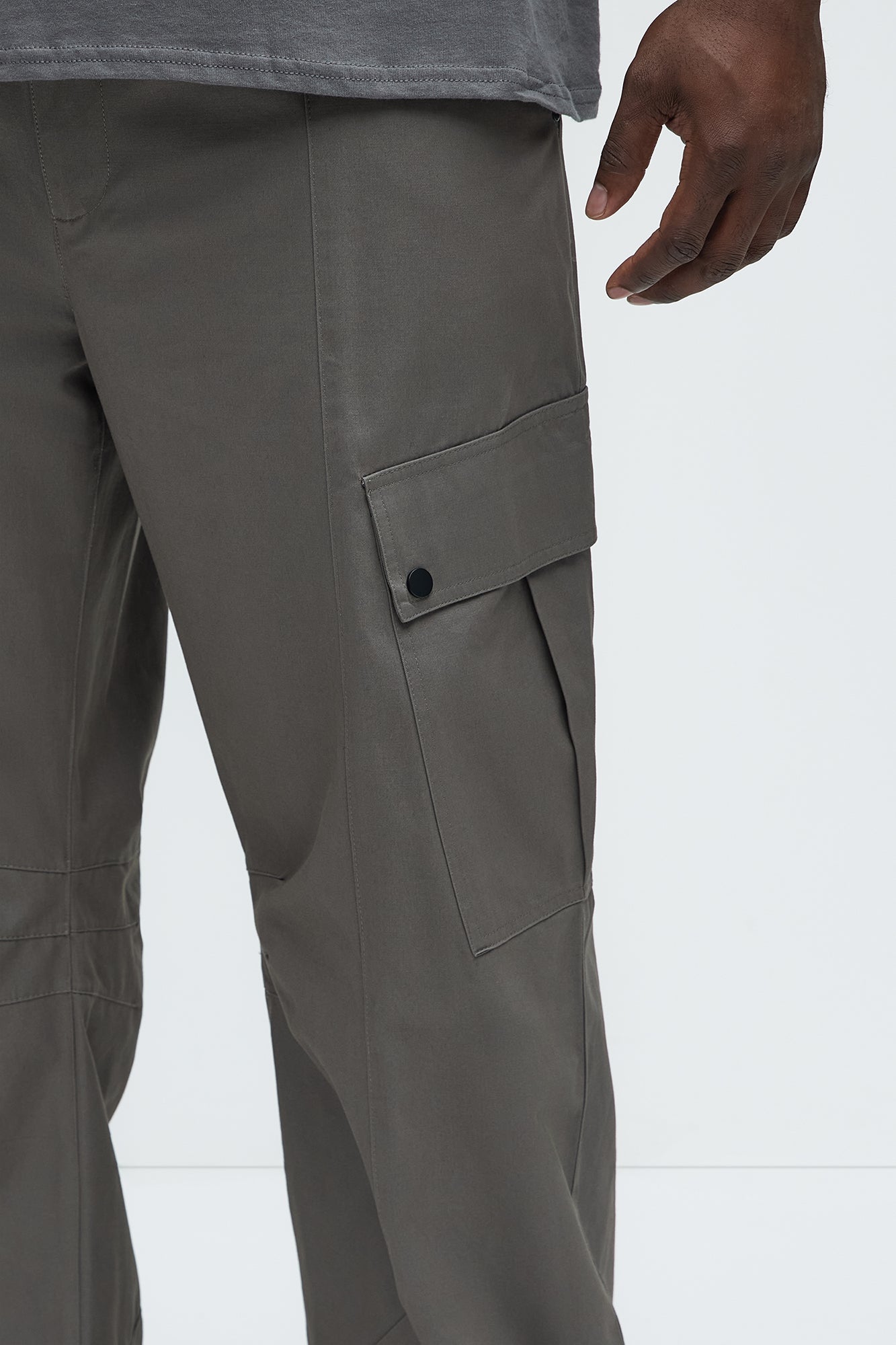 Carl Paneled Baggy Cargo Pants - Grey - Image 8