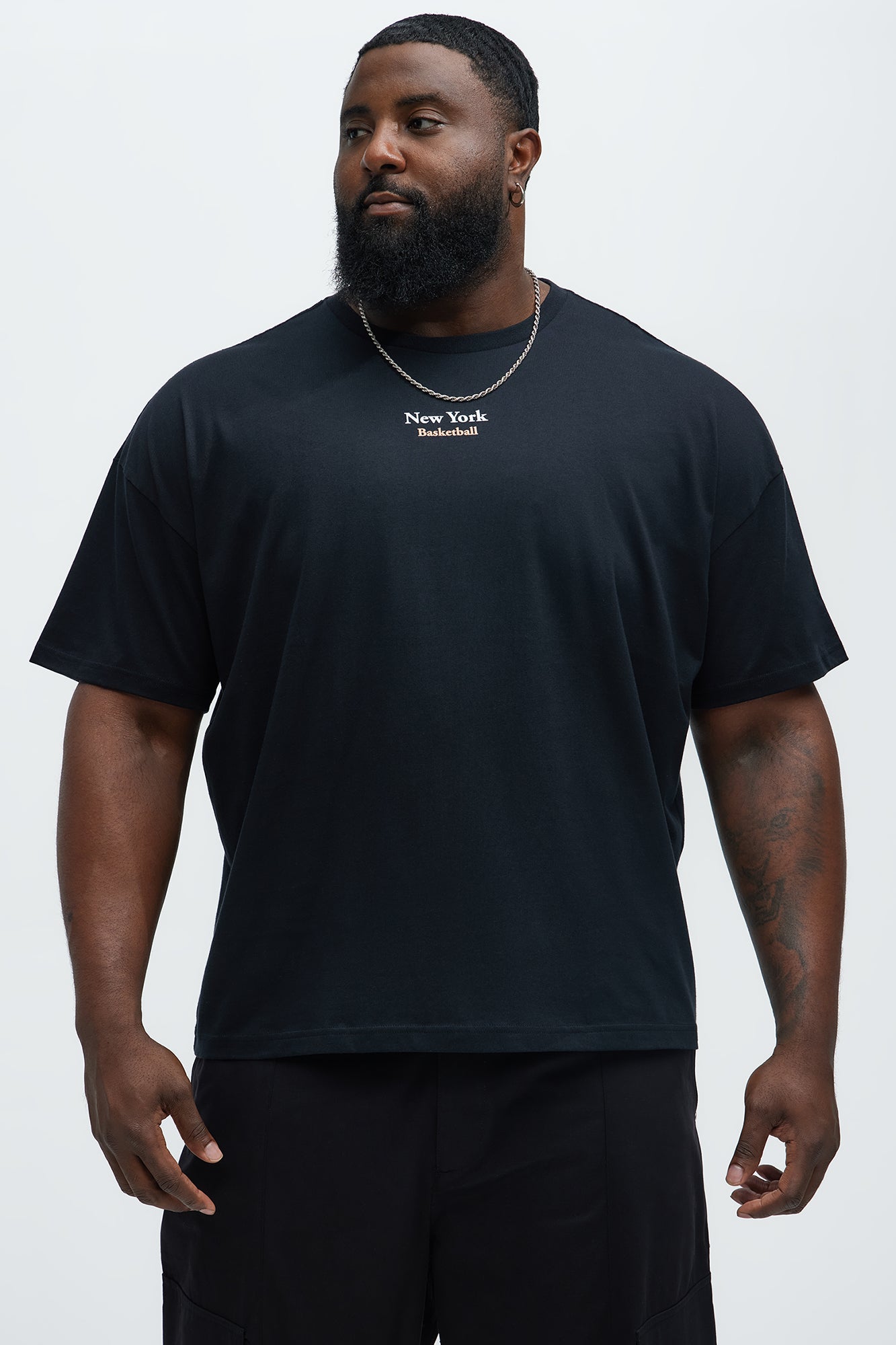 New York Basketball Oversized Short Sleeve Tee - Black - Image 4