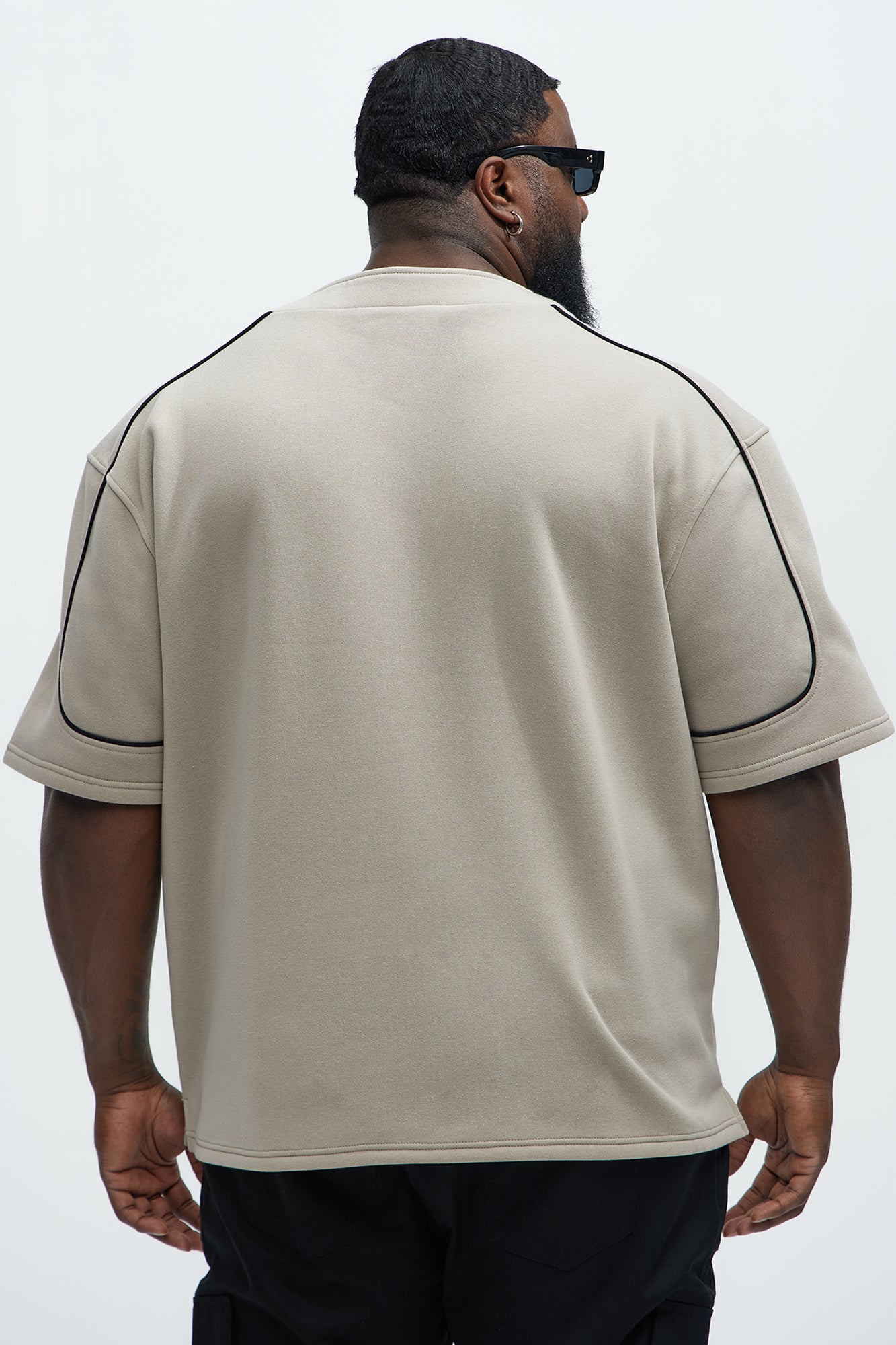 Classic New York Short Sleeve Henley - Stone - Image 10
