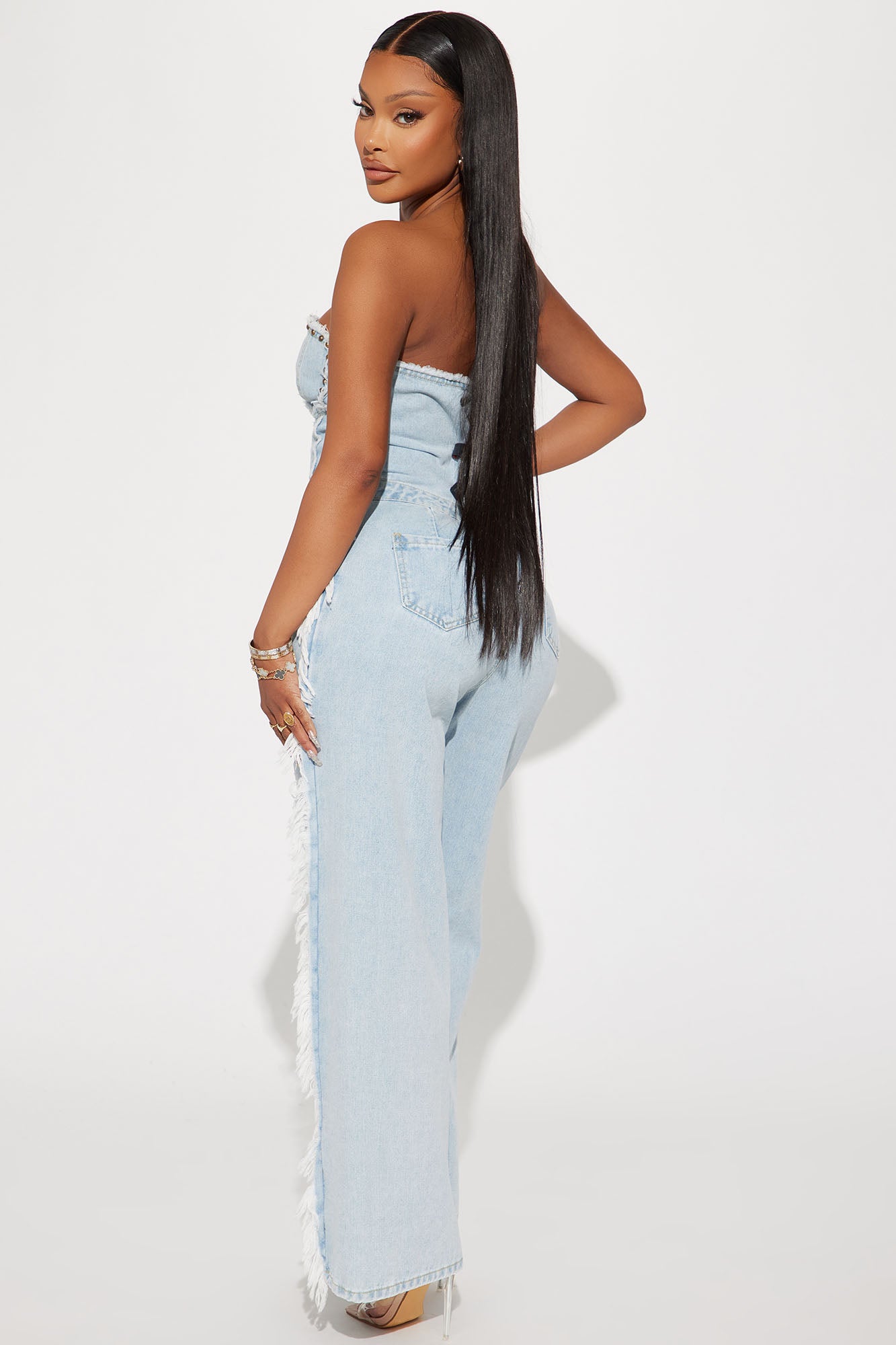 Demi Distressed Jumpsuit - Denim - Image 3