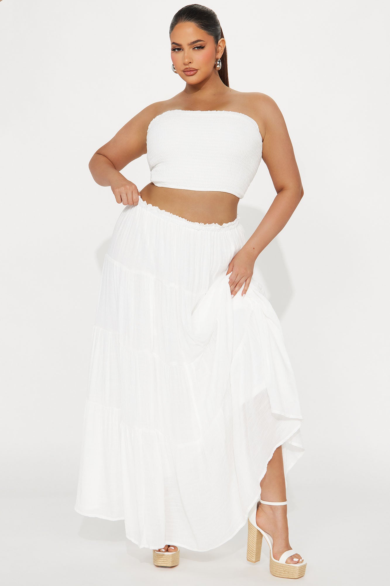 Lost In Paradise Skirt Set - White - Image 4