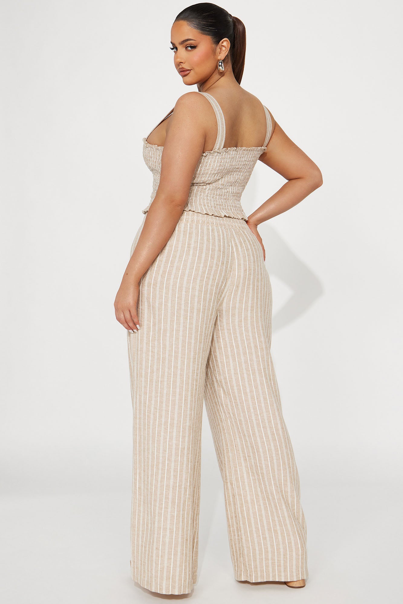 Adele Linen Pant Set - Taupe - Image 6