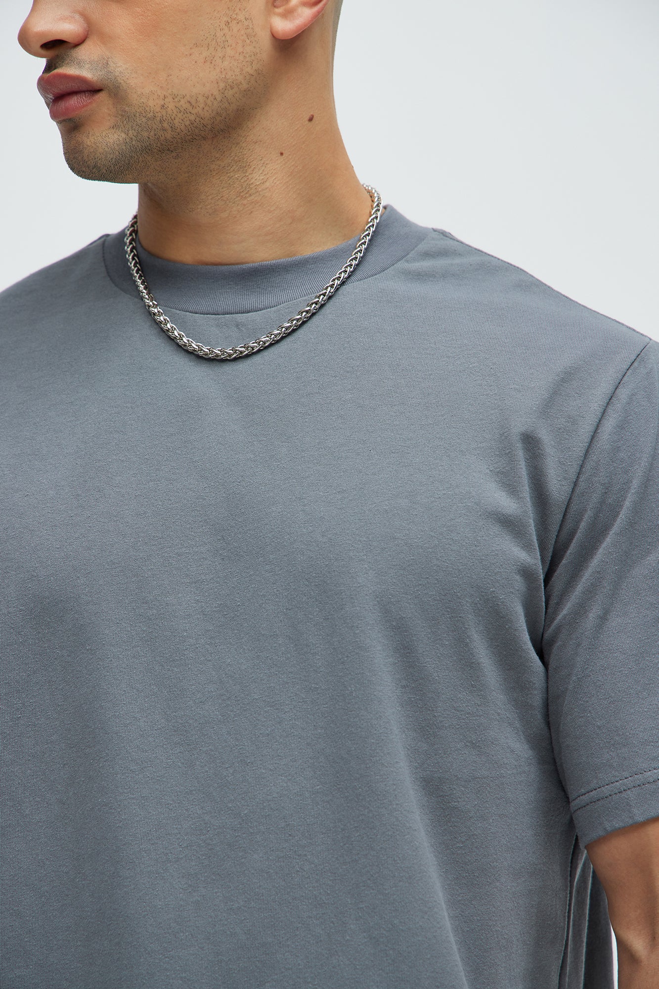Oversized Heavyweight Short Sleeve Tee - Charcoal - Image 3