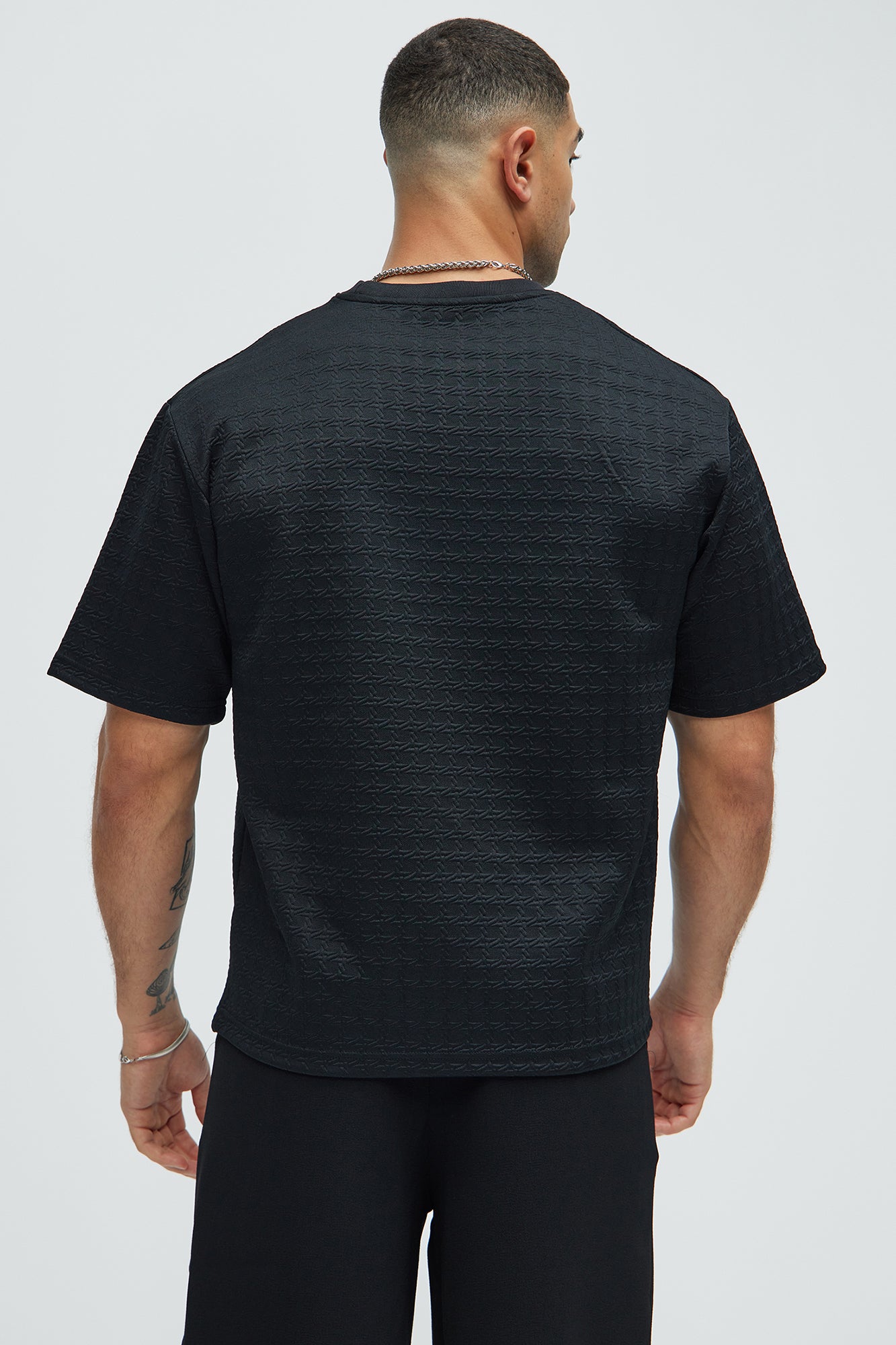 8 AM Textured Short Sleeve Tee - Black - Image 4