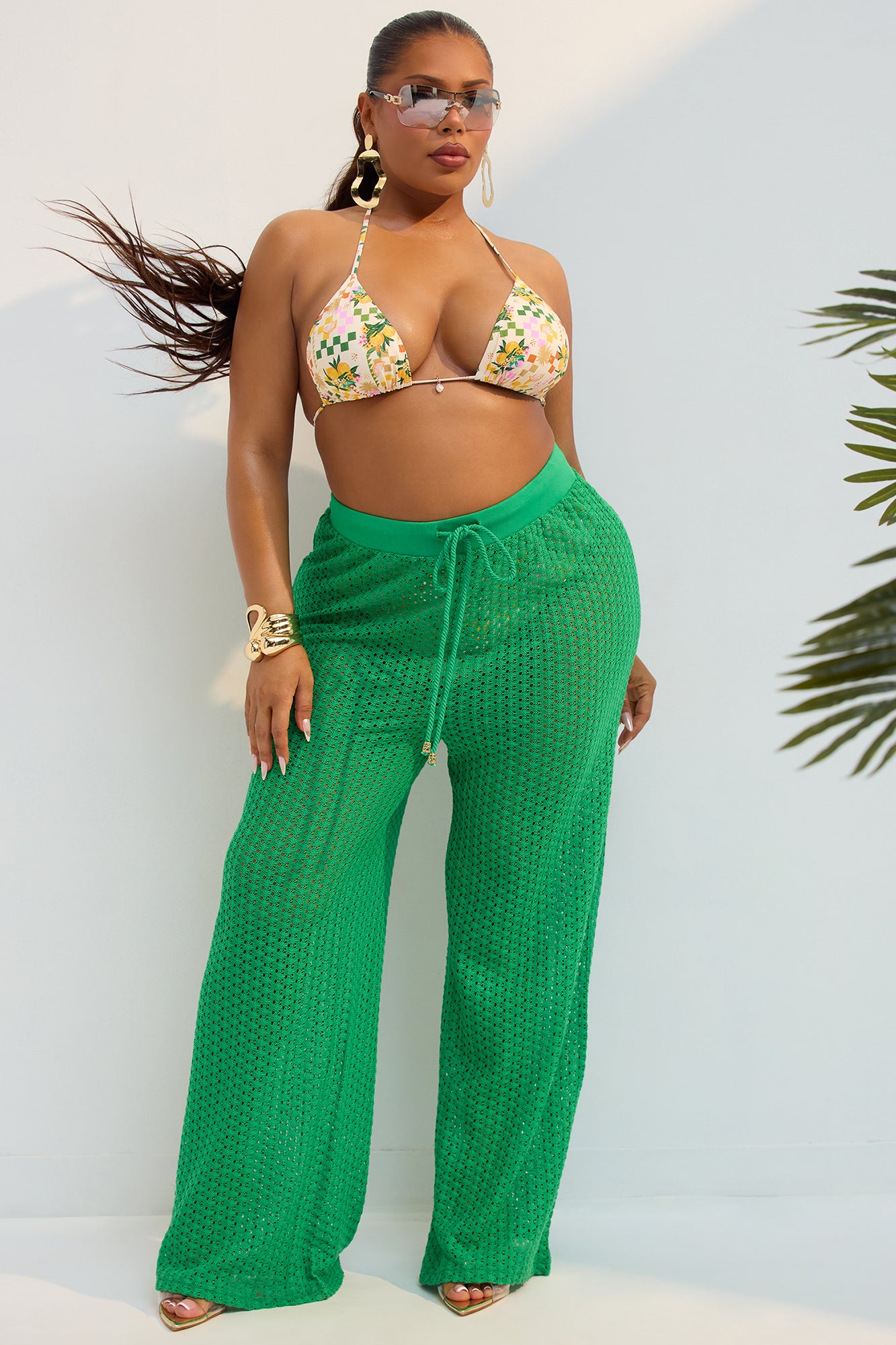 Abby Swim Cover Up Pants - Kelly Green - Image 4