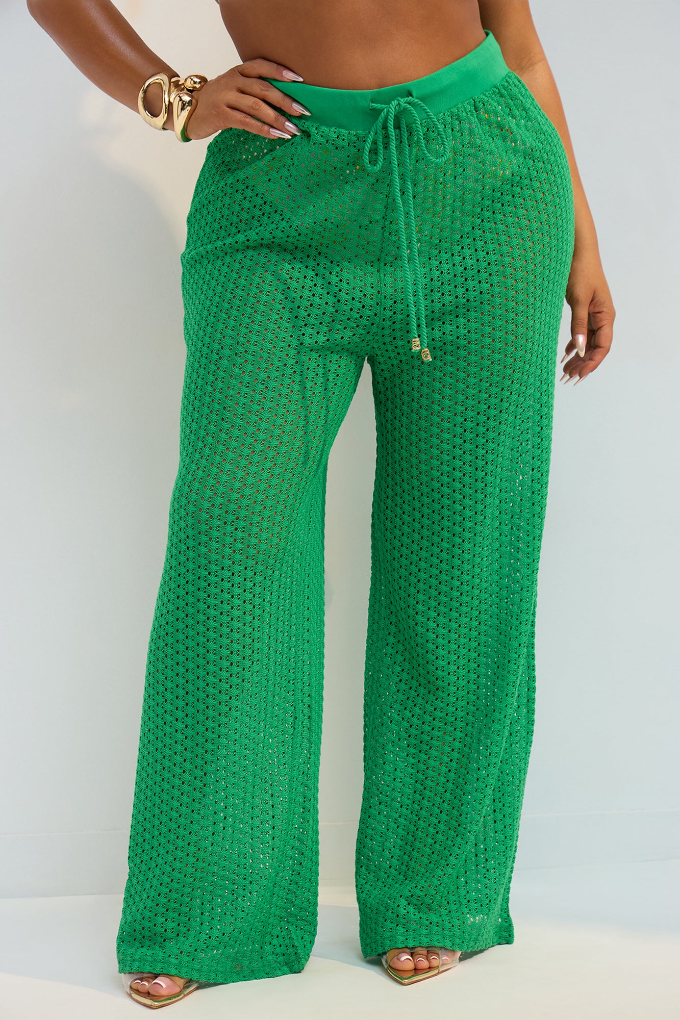 Abby Swim Cover Up Pants - Kelly Green - Image 5