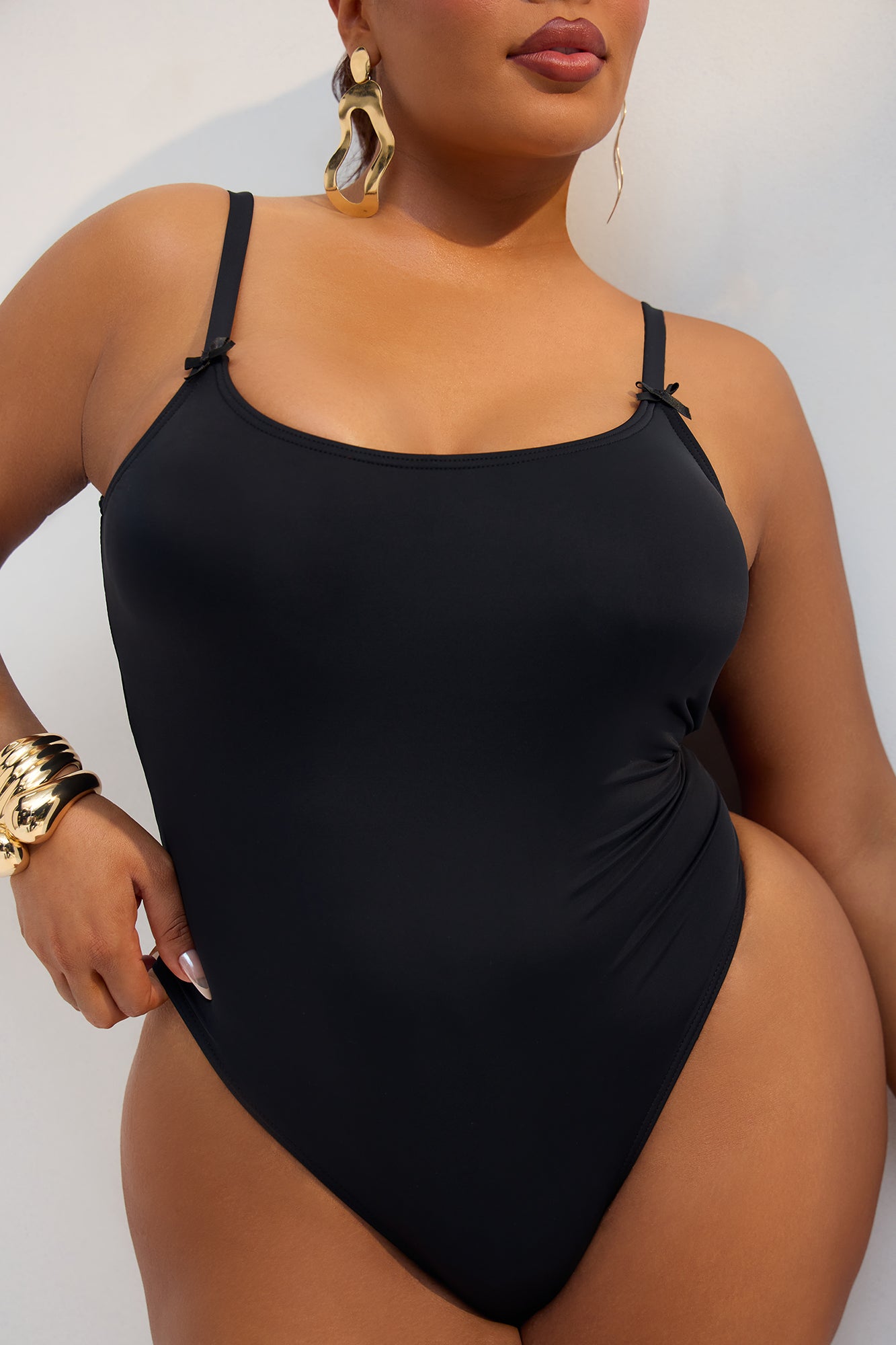 Dainty Touch Bows Low Back 1 Piece Swimsuit - Black - Image 5