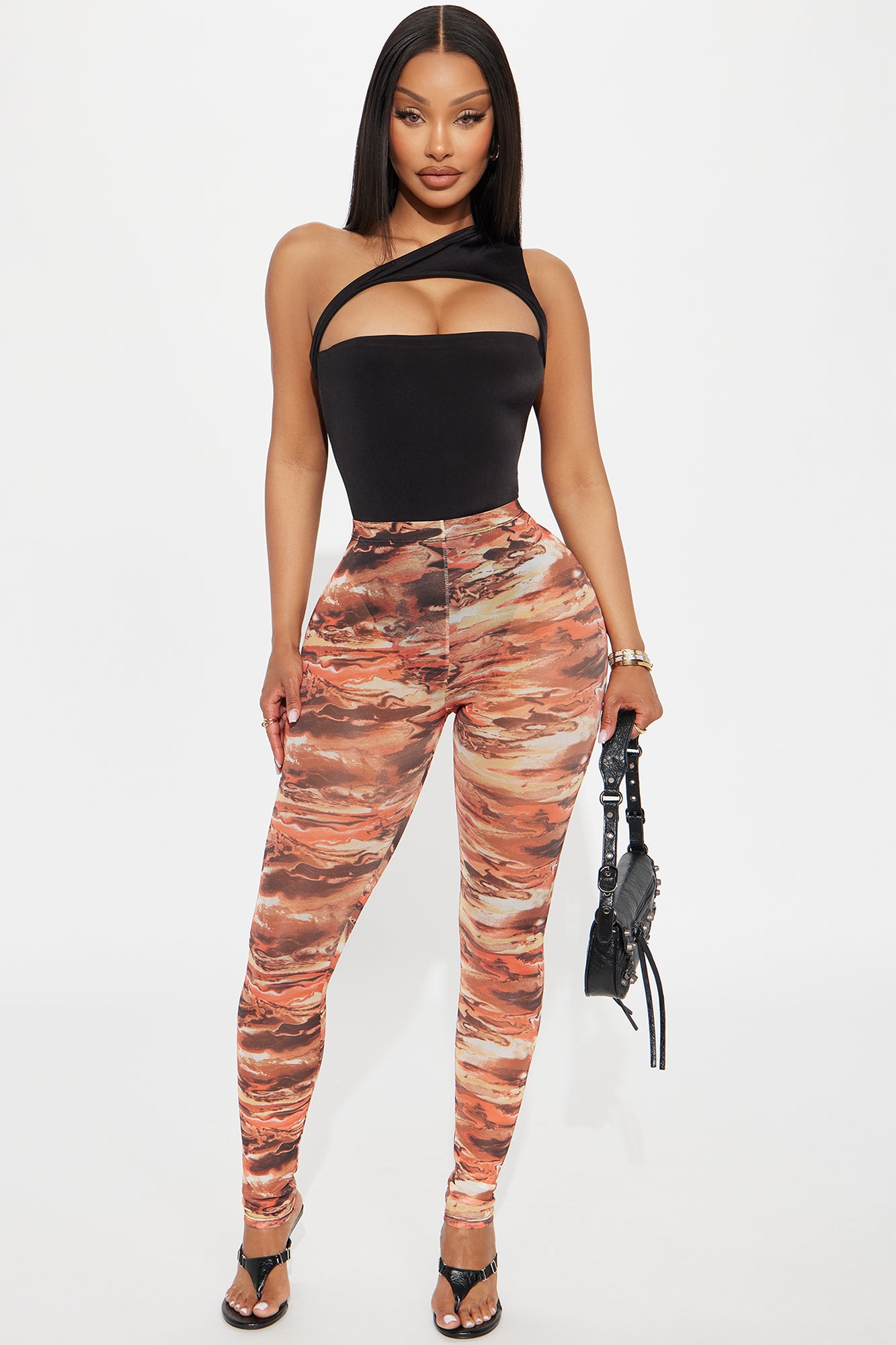 Amara Mesh Legging - Orange/combo - Image 4
