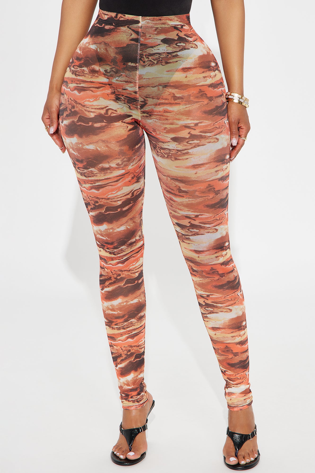Amara Mesh Legging - Orange/combo - Image 5