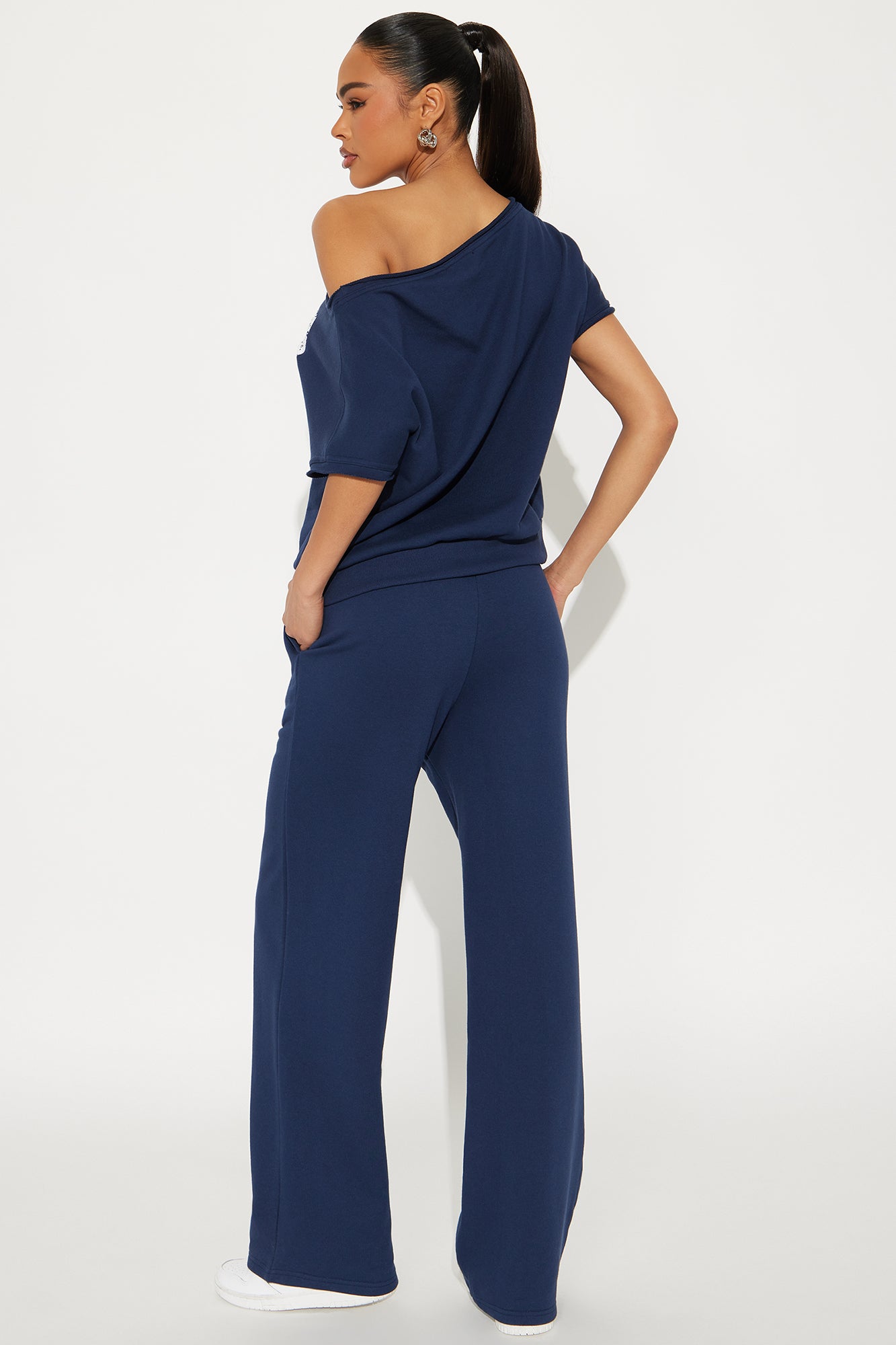 23 Off Shoulder Pant Set - Navy/combo - Image 3