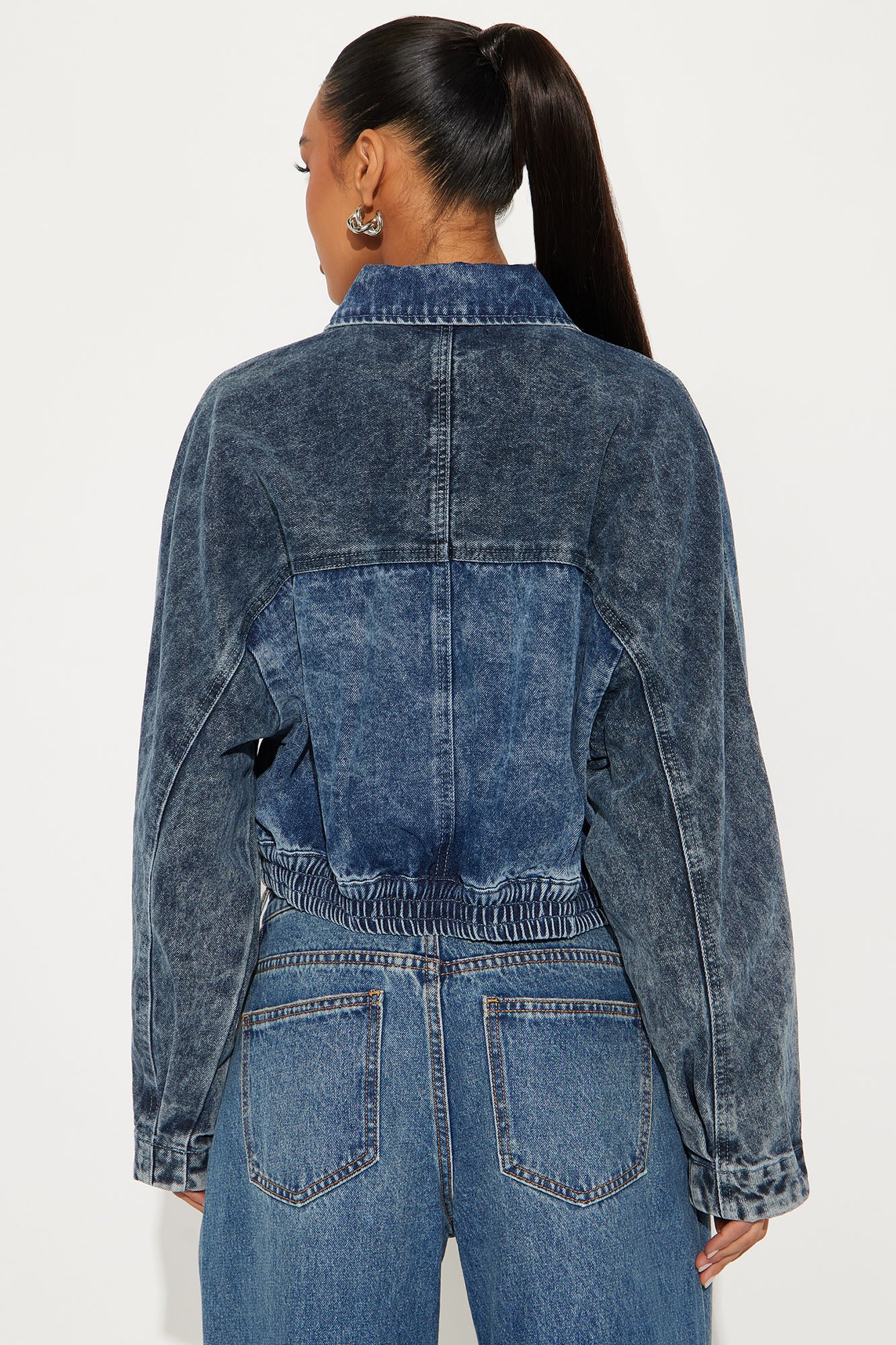Kelly Denim Bomber Jacket - Medium - Image 3