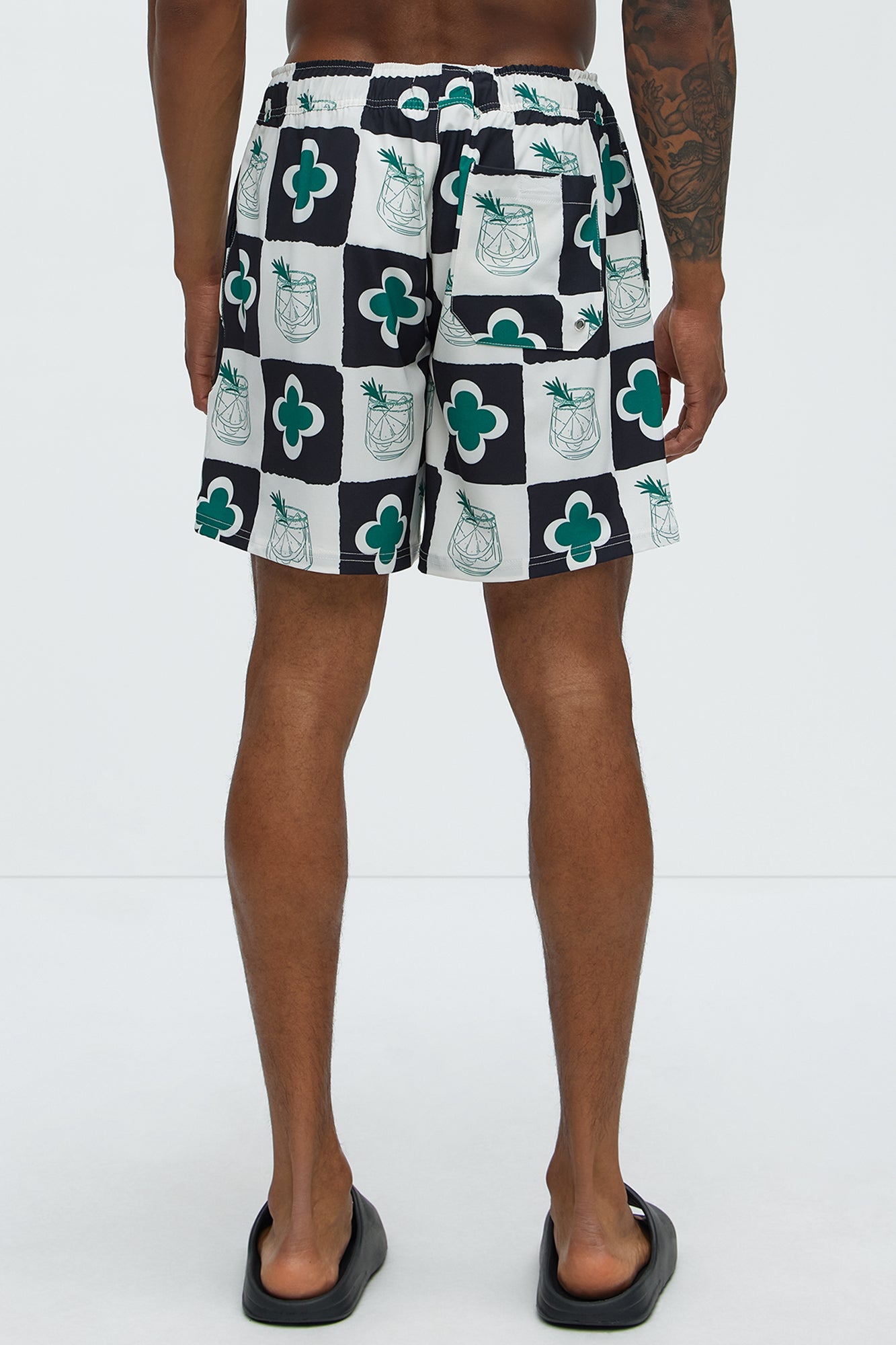 Fancy A Drink Printed Swim Classic Trunk - Black/combo - Image 4