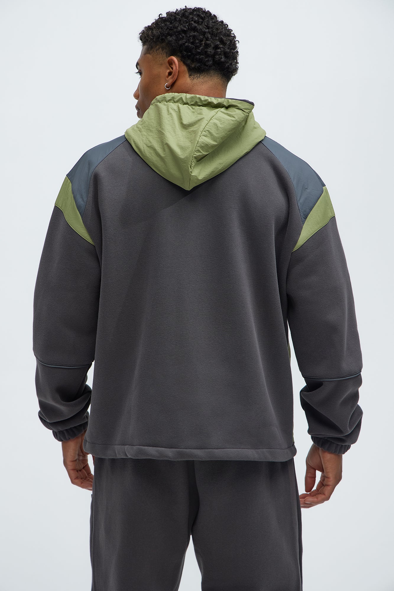 Drill Zip Up Hoodie - Brown - Image 5