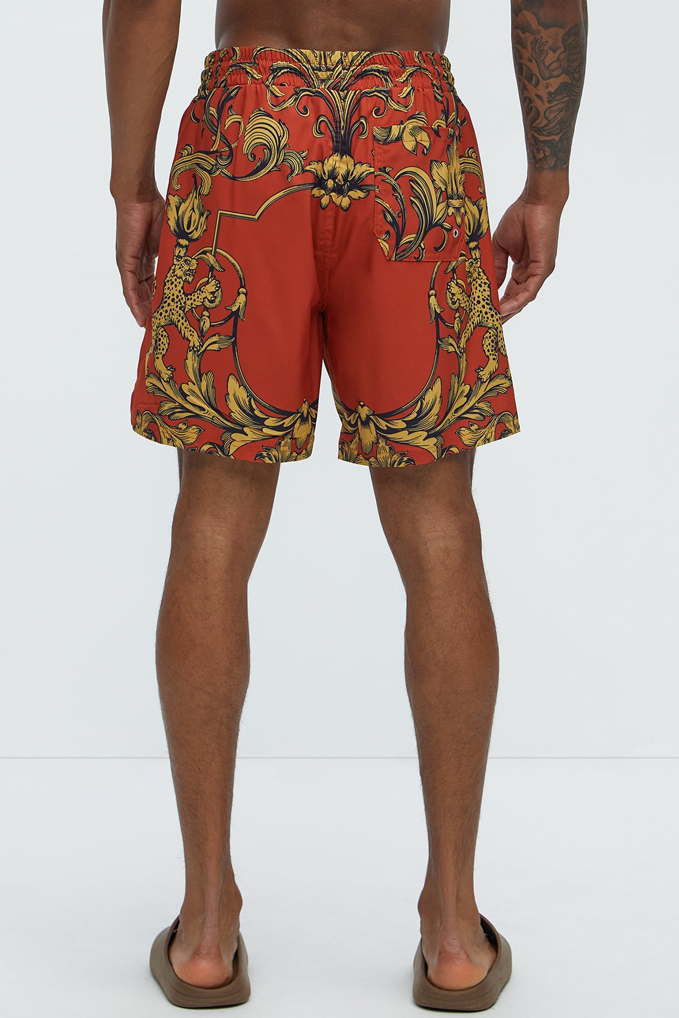 Arcola Baroque Swim Classic Trunk - Orange/combo - Image 4