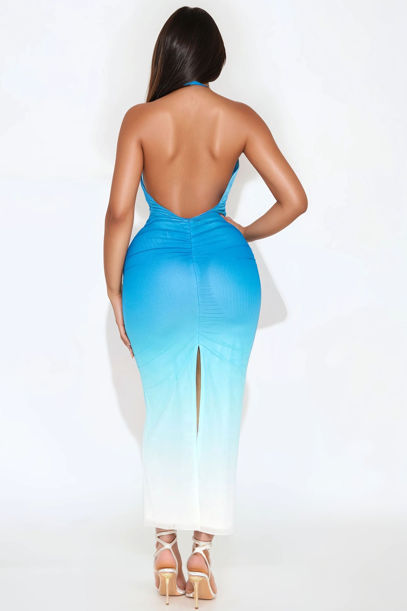 Sofia Mesh Ombre Maxi Dress - Blue/combo - Image 3