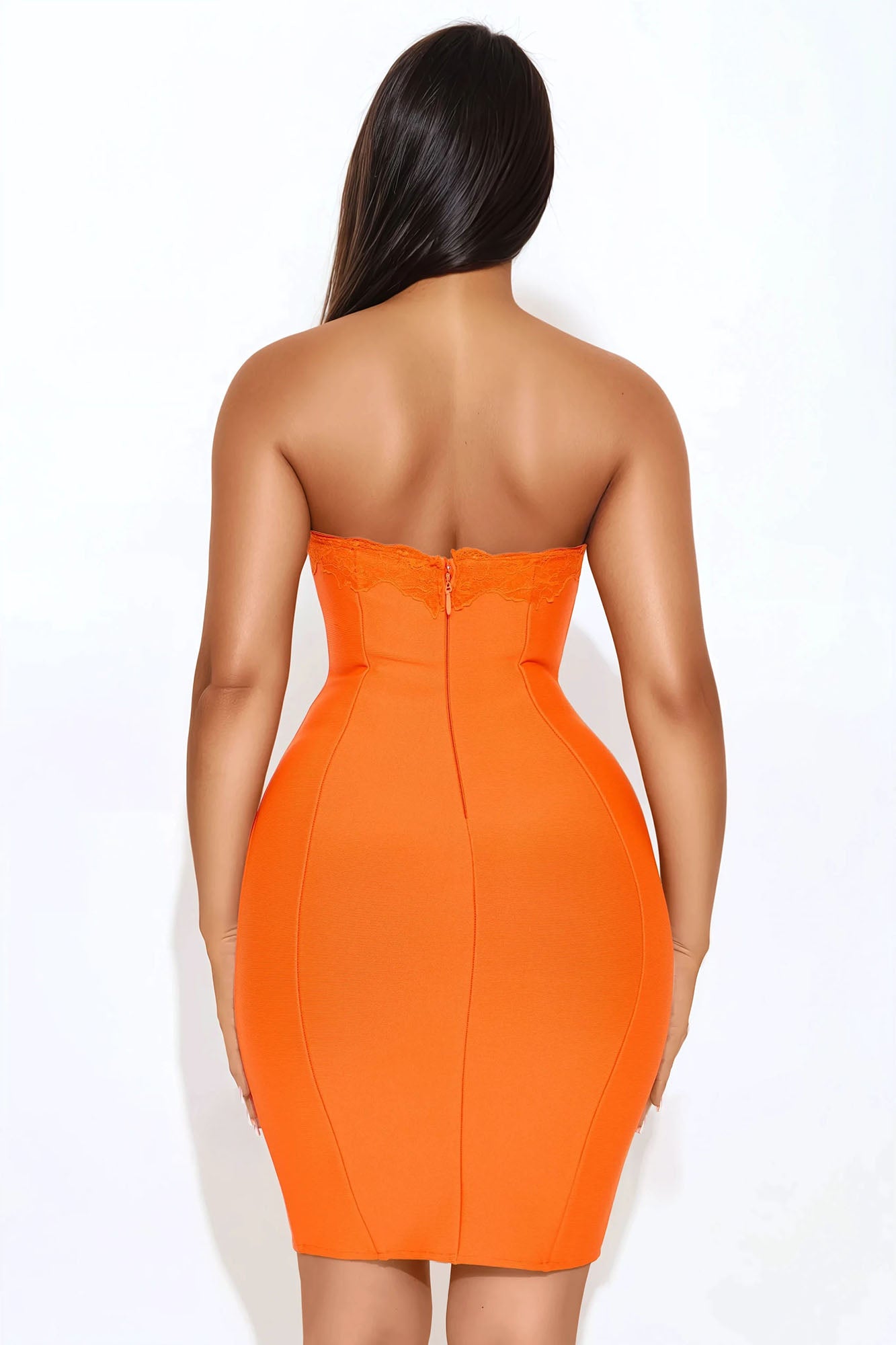 Shaina Bandage Midi Dress - Orange - Image 3
