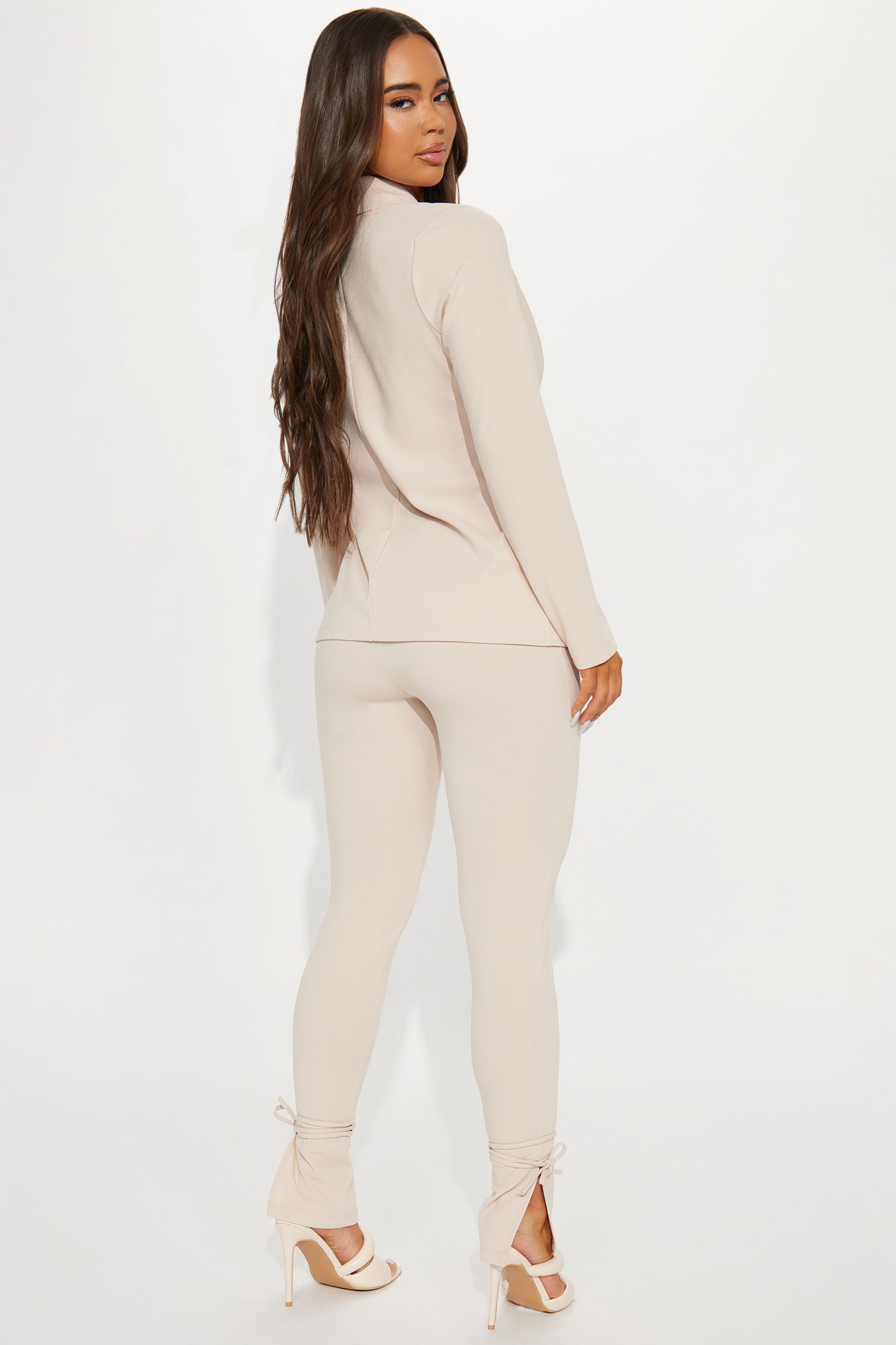 Head Of The Table Pant Suit - Taupe - Image 3