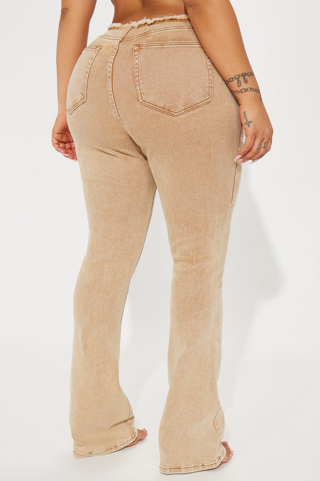 Highly Motivated Stretch Bootcut Jeans - Tan - Image 6