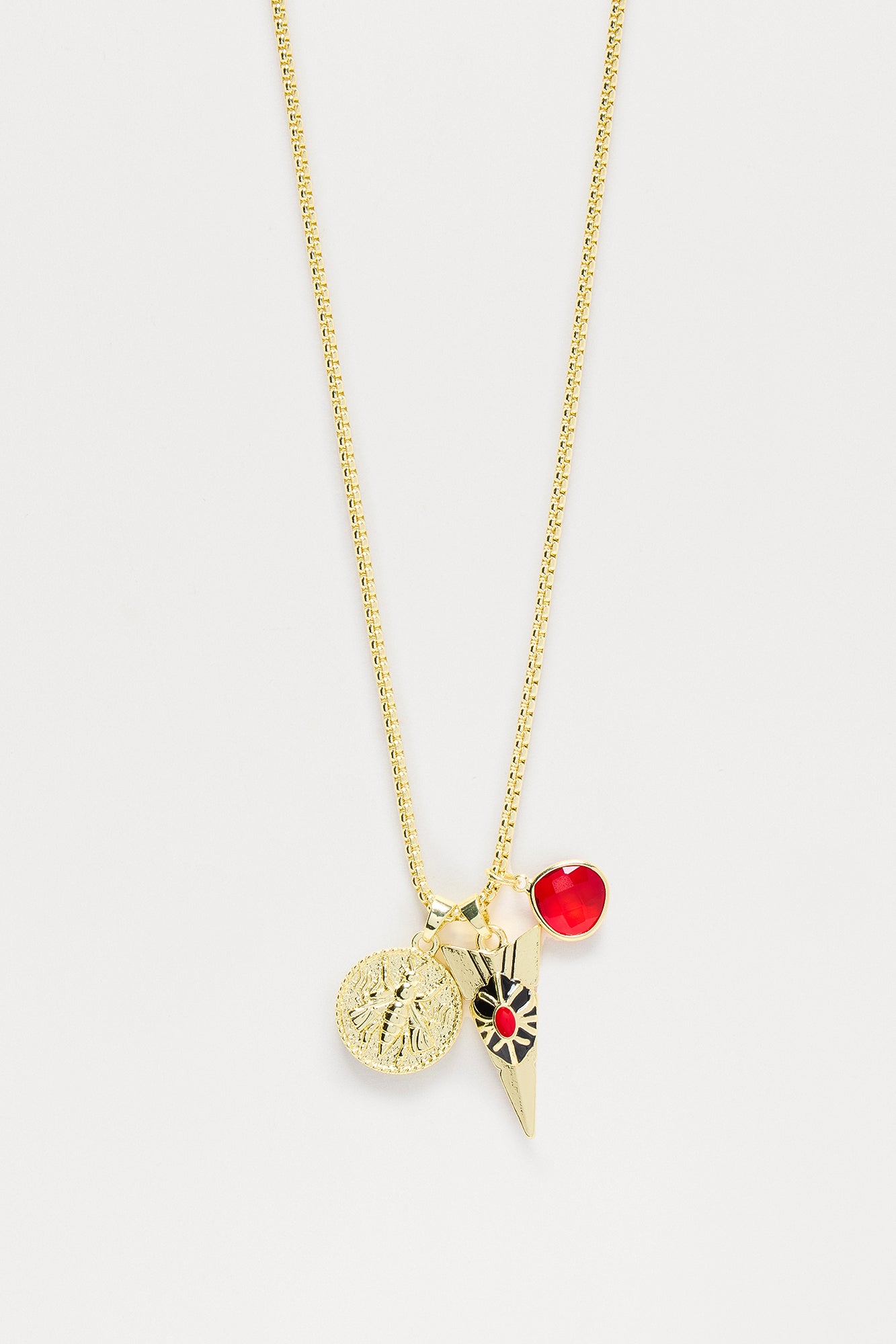 Arrowhead Mulit Charm Necklace - Gold - Image 3