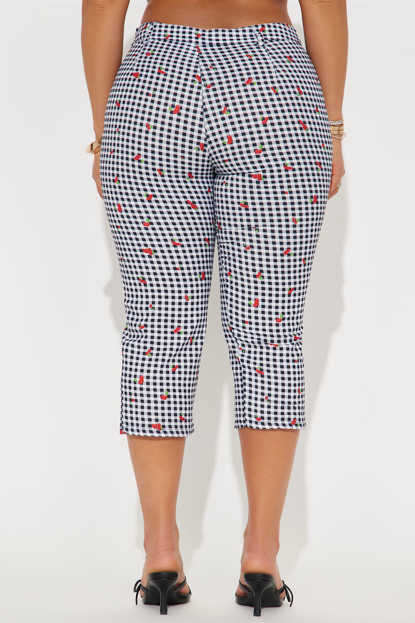 Cherry Love Gingham Capri Pant - Black/combo - Image 3
