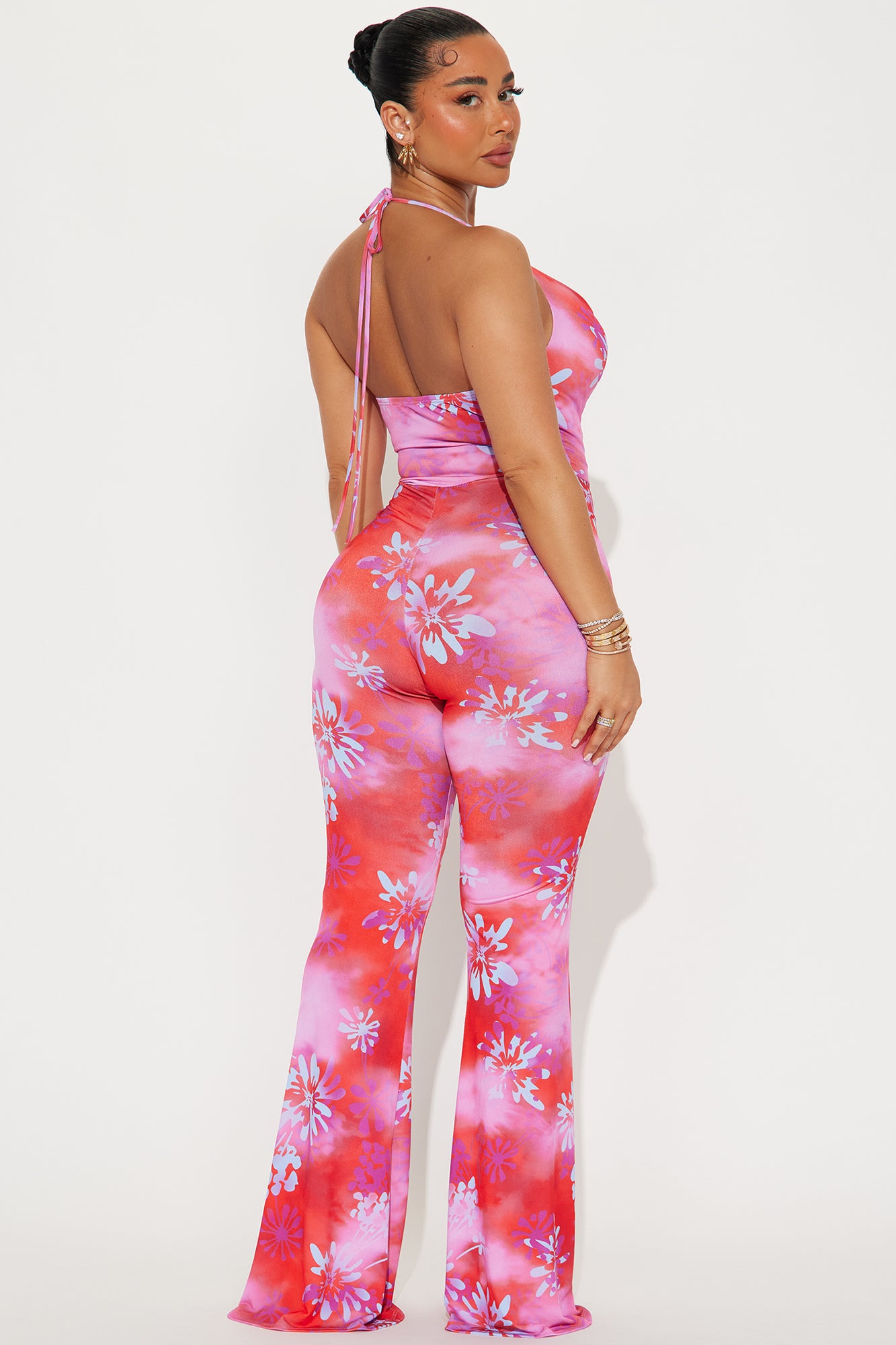 No Pressure Floral Jumpsuit  - Fuchsia/combo - Image 3