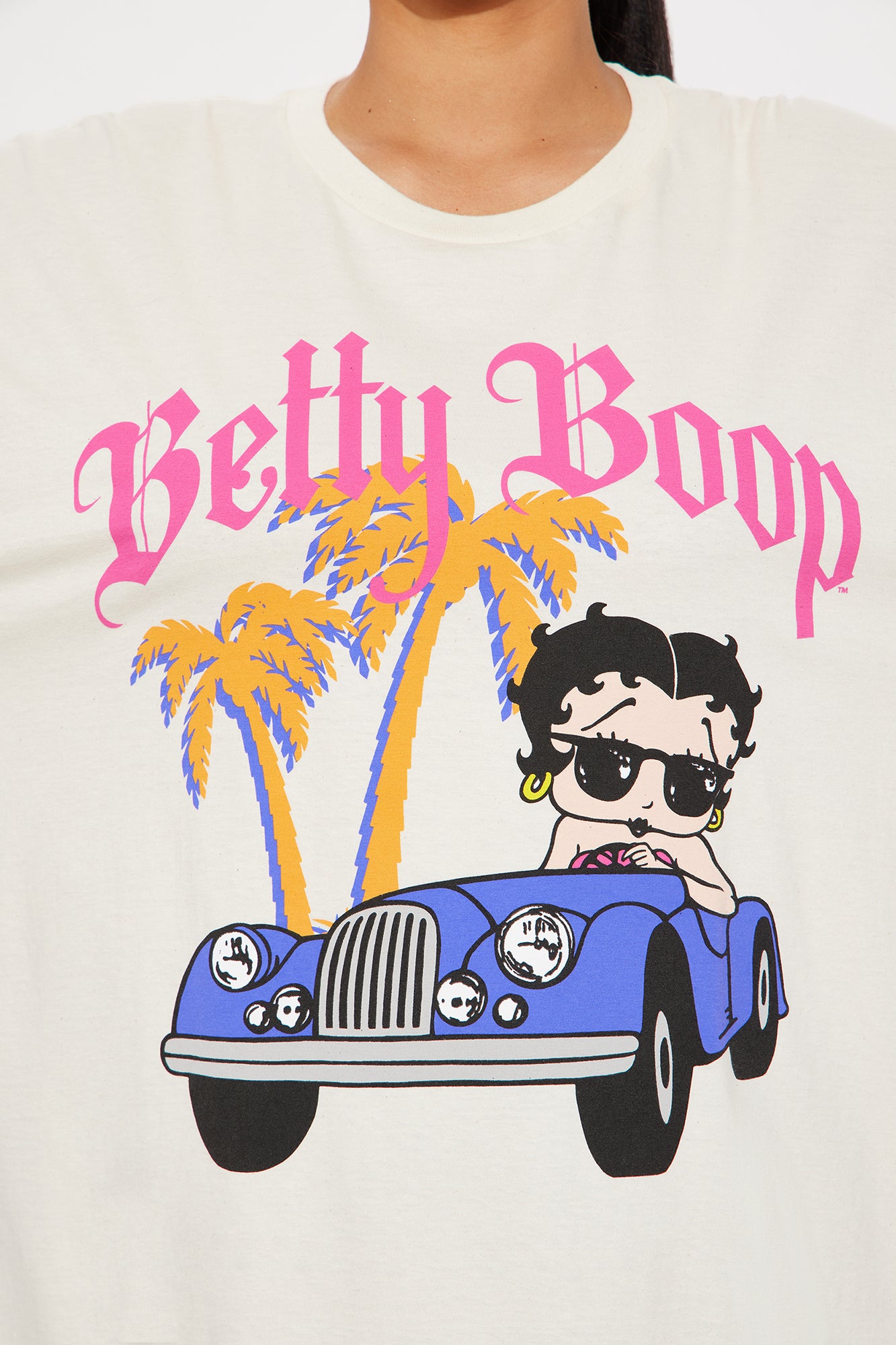 Betty Boop Blvd Oversized Tee - Cream - Image 8