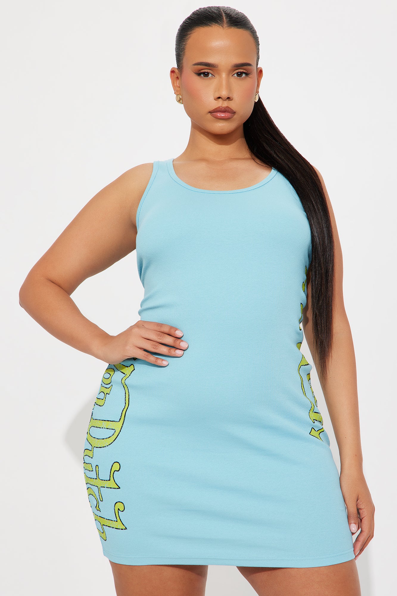 Von Dutch Ribbed Tank Dress - Blue/combo - Image 6